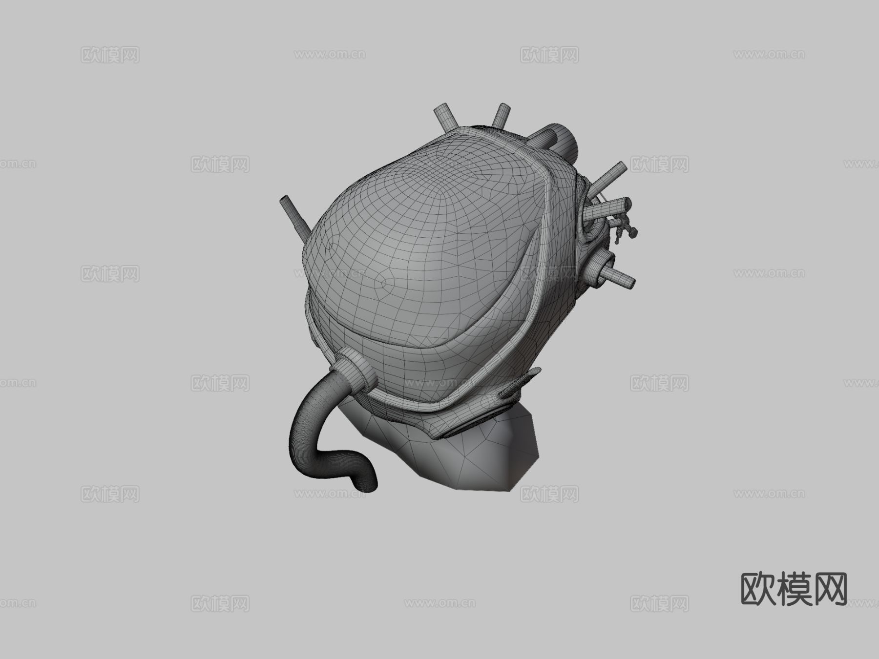 科幻头盔 钢盔 游戏道具3d模型