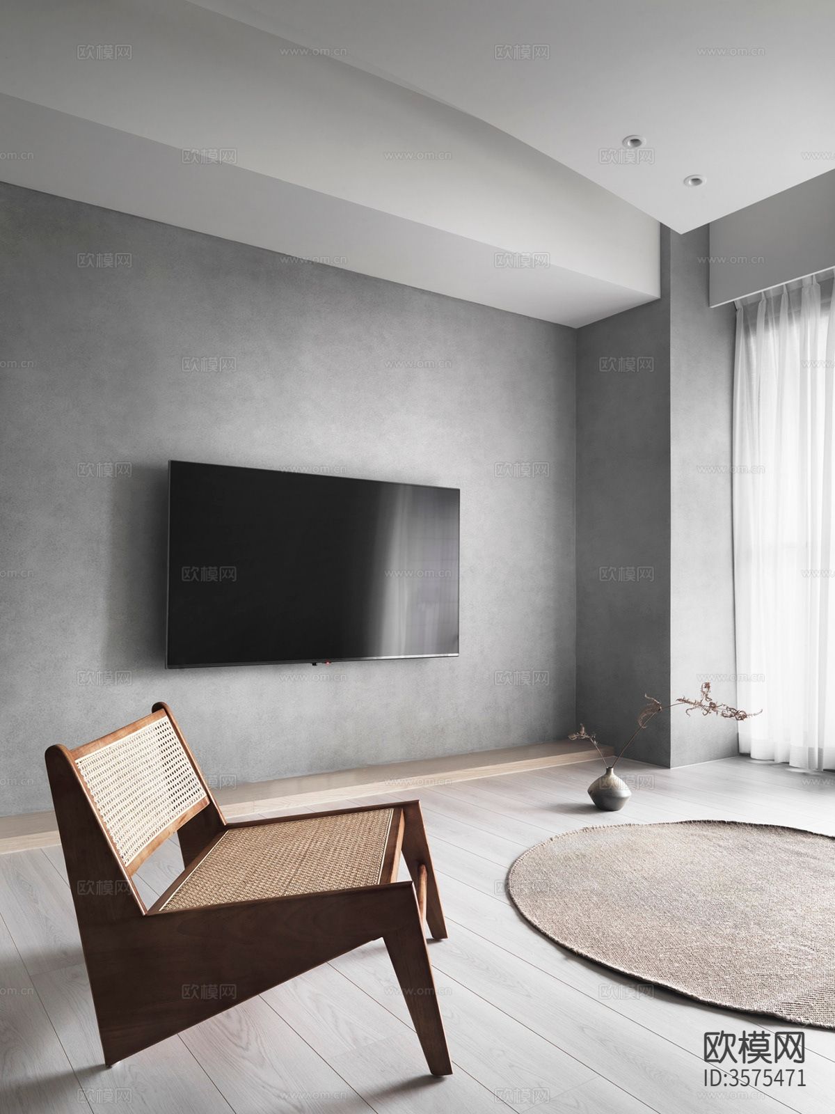 现代极简风客餐厅装修效果图下载（渲染图5）