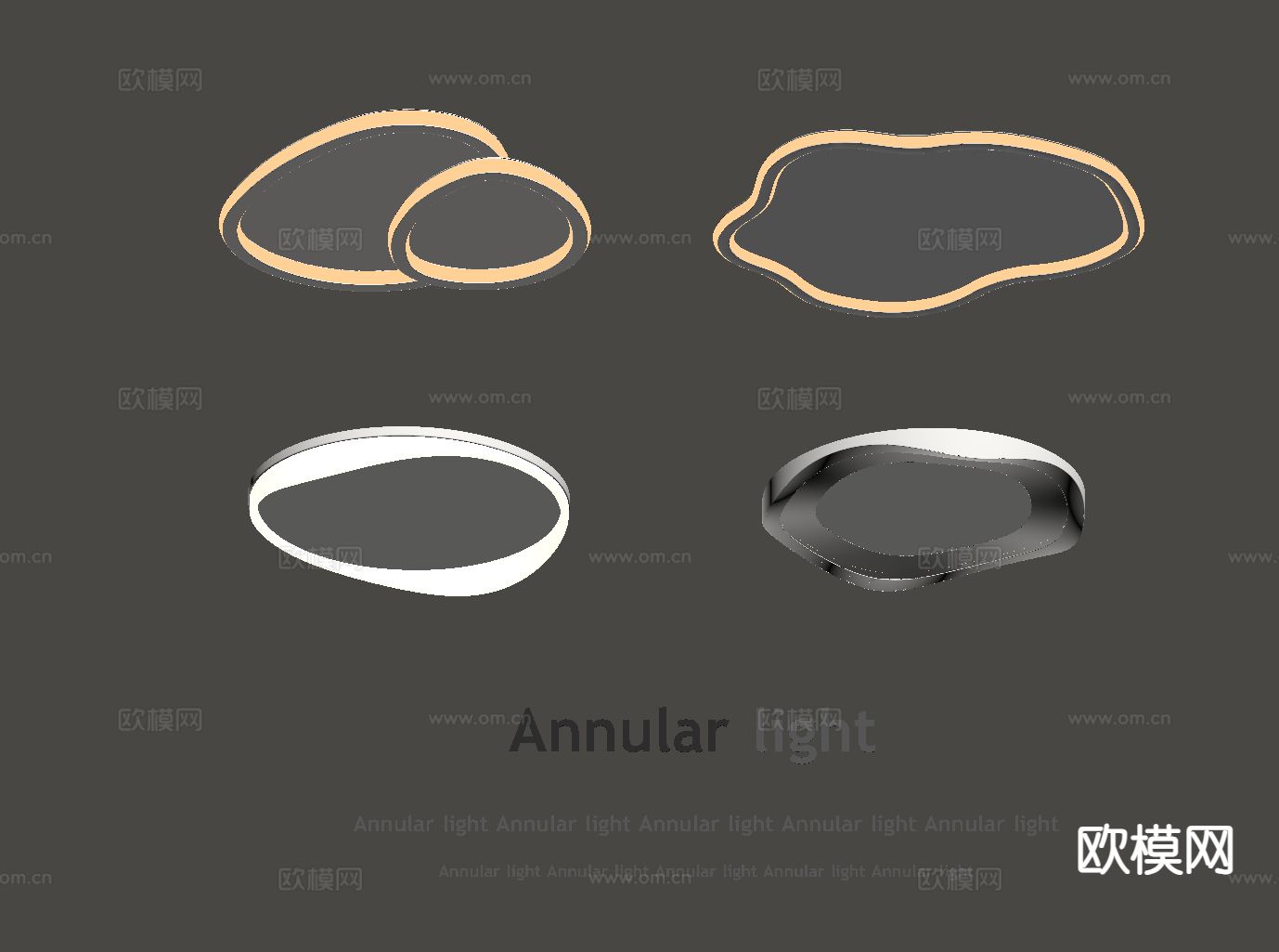 奶油风吸顶灯su模型下载（渲染图1）