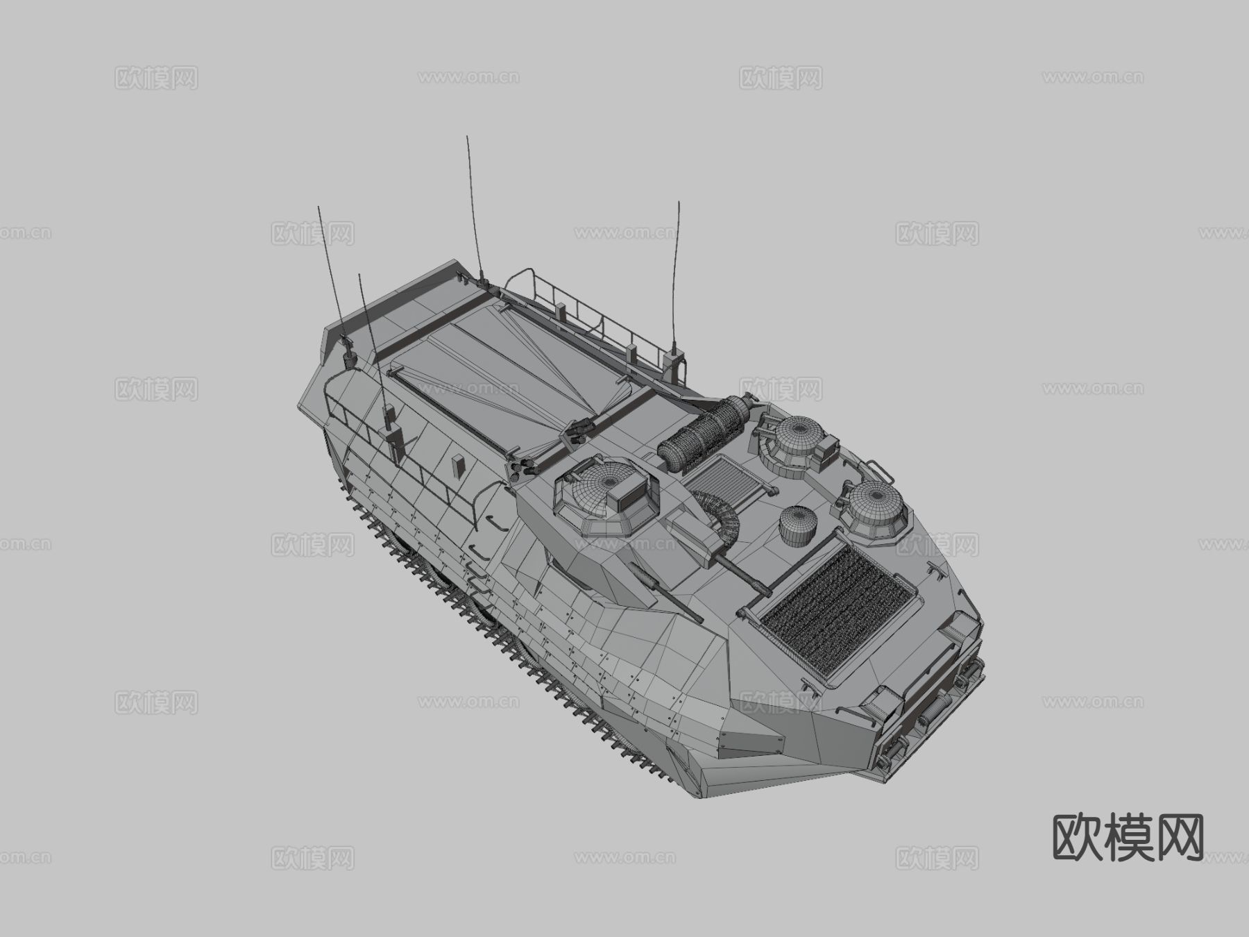 AAVP7A1两栖突击车 军车3d模型