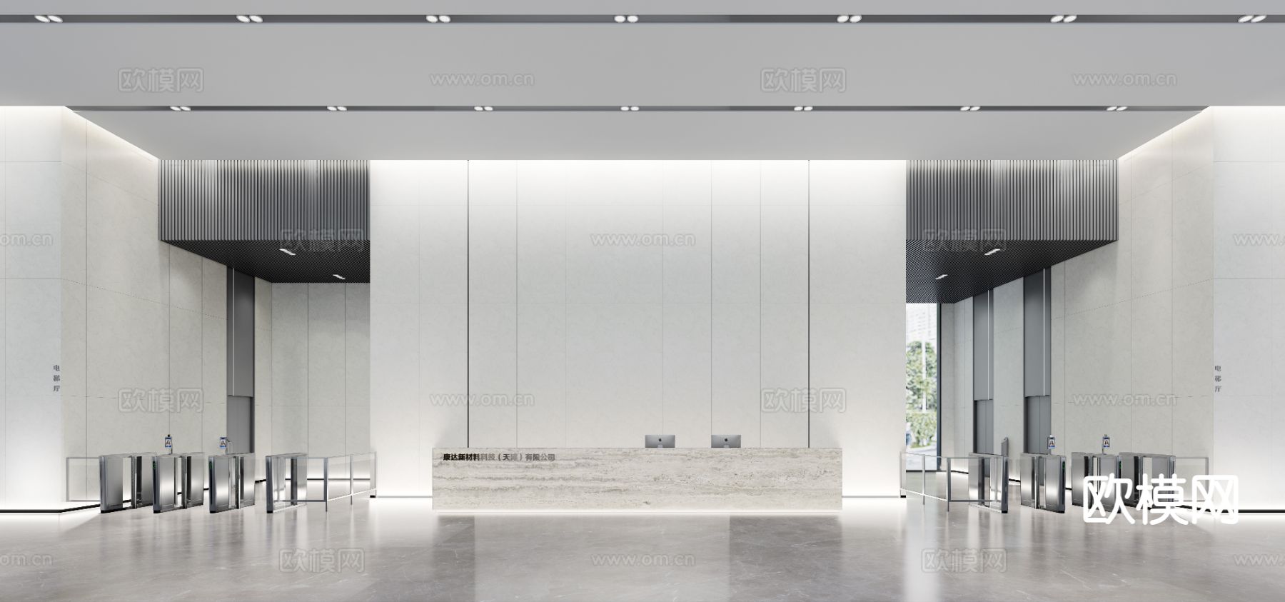 办公大堂su模型下载（渲染图3）