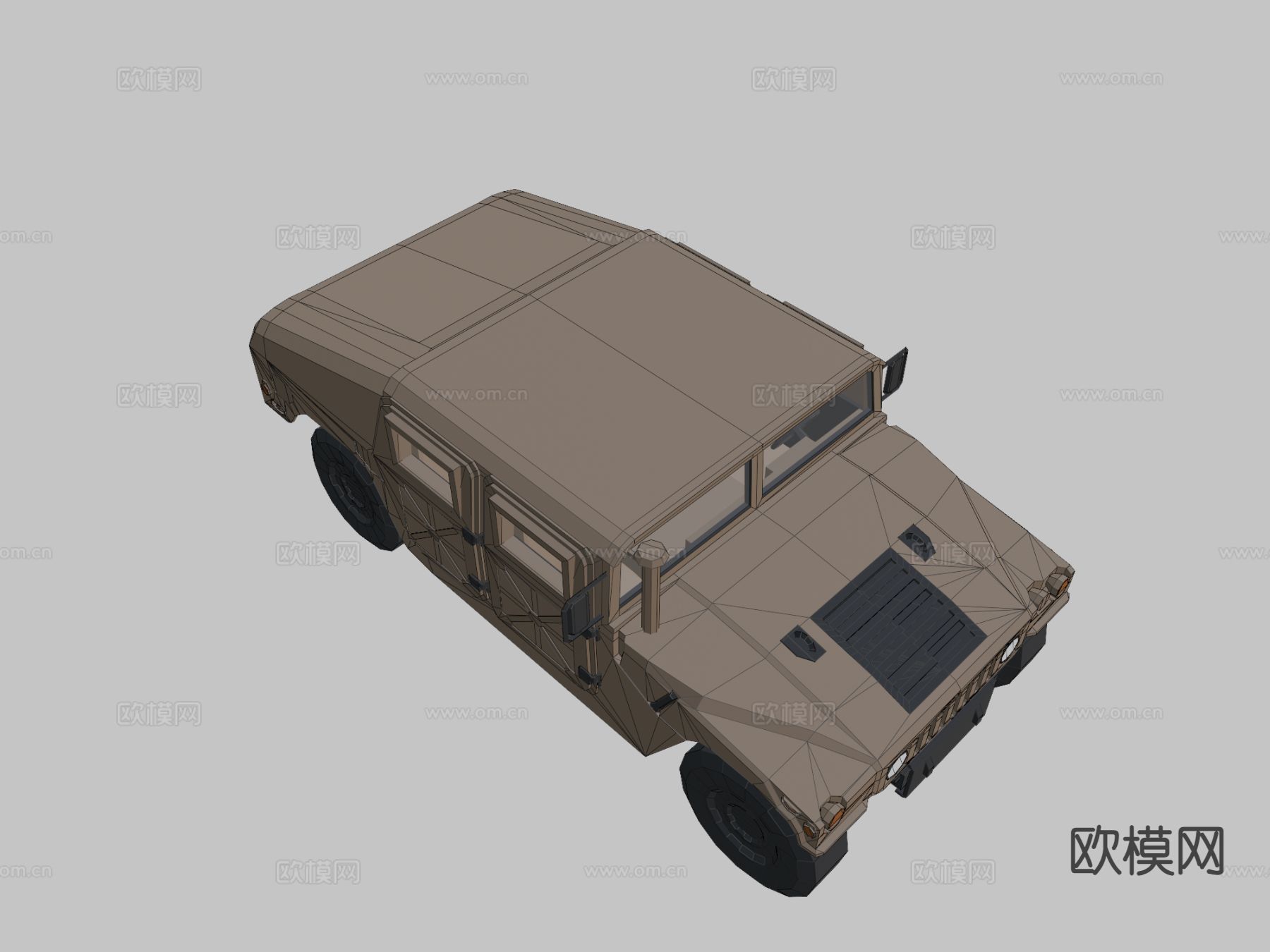 悍马装甲车 汽车 越野车3d模型