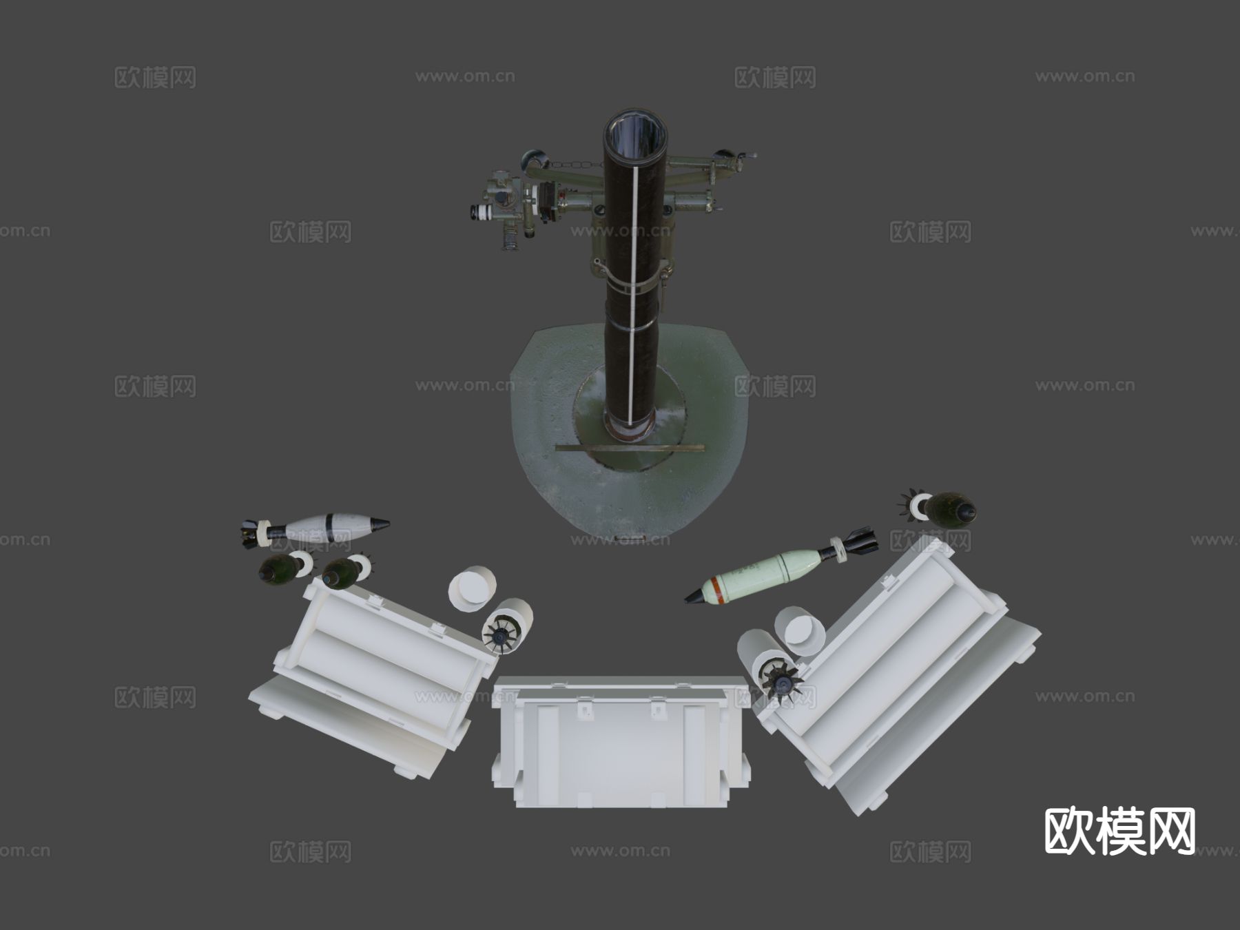 M120迫击炮3d模型