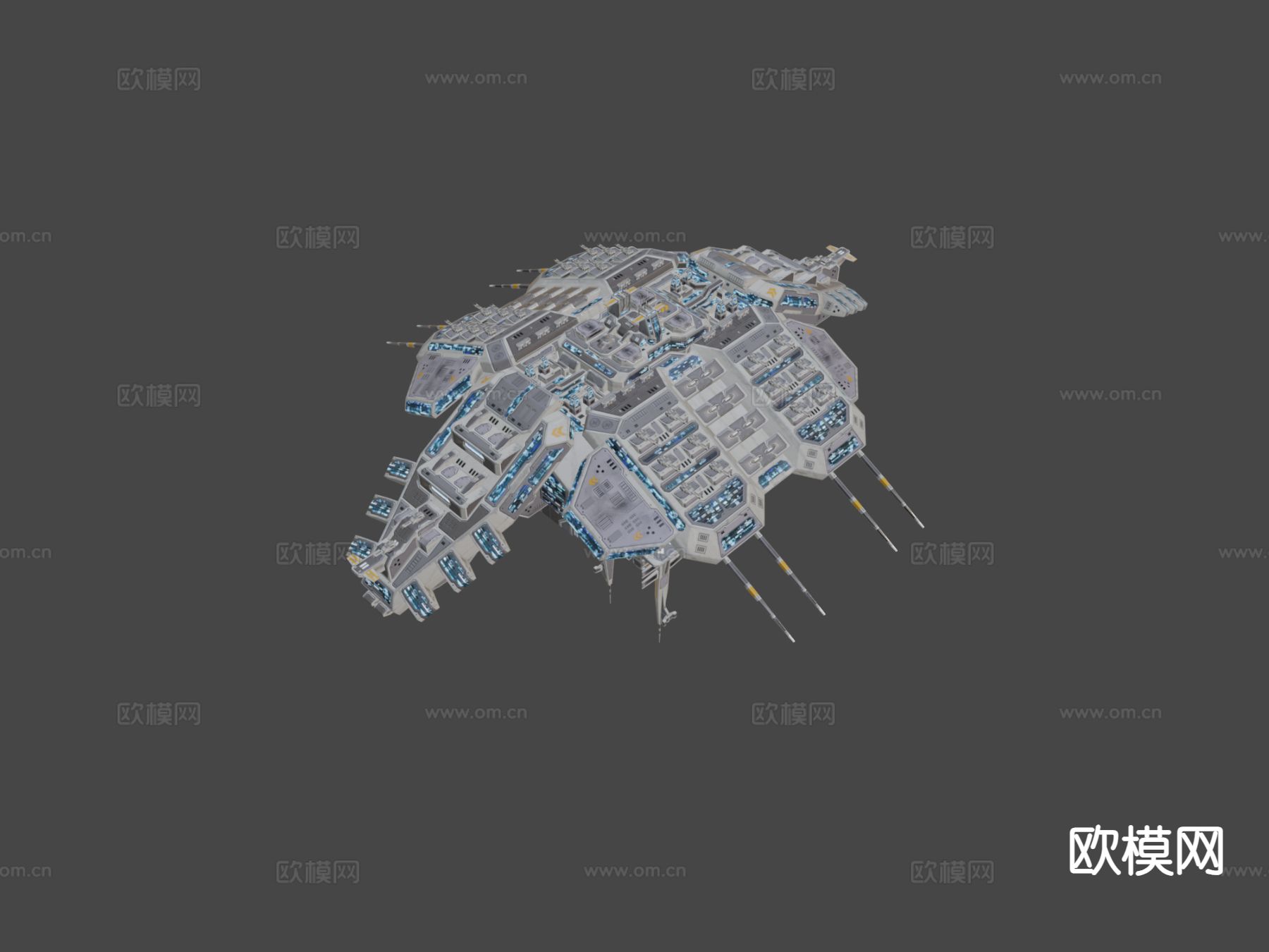 Verdun级战斗站 科幻站3d模型