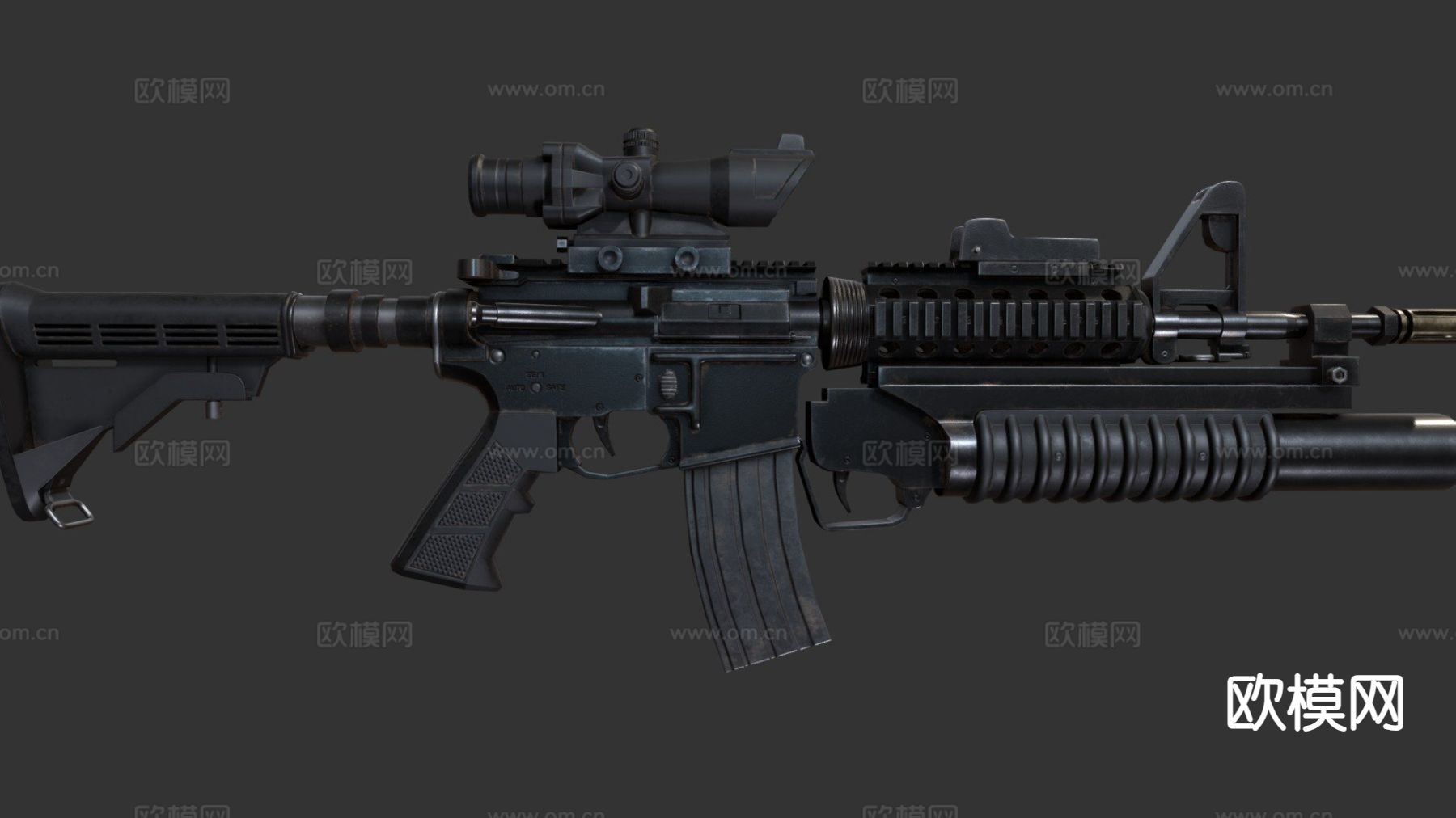 M4A1突击步枪 枪支 枪械 武器3d模型