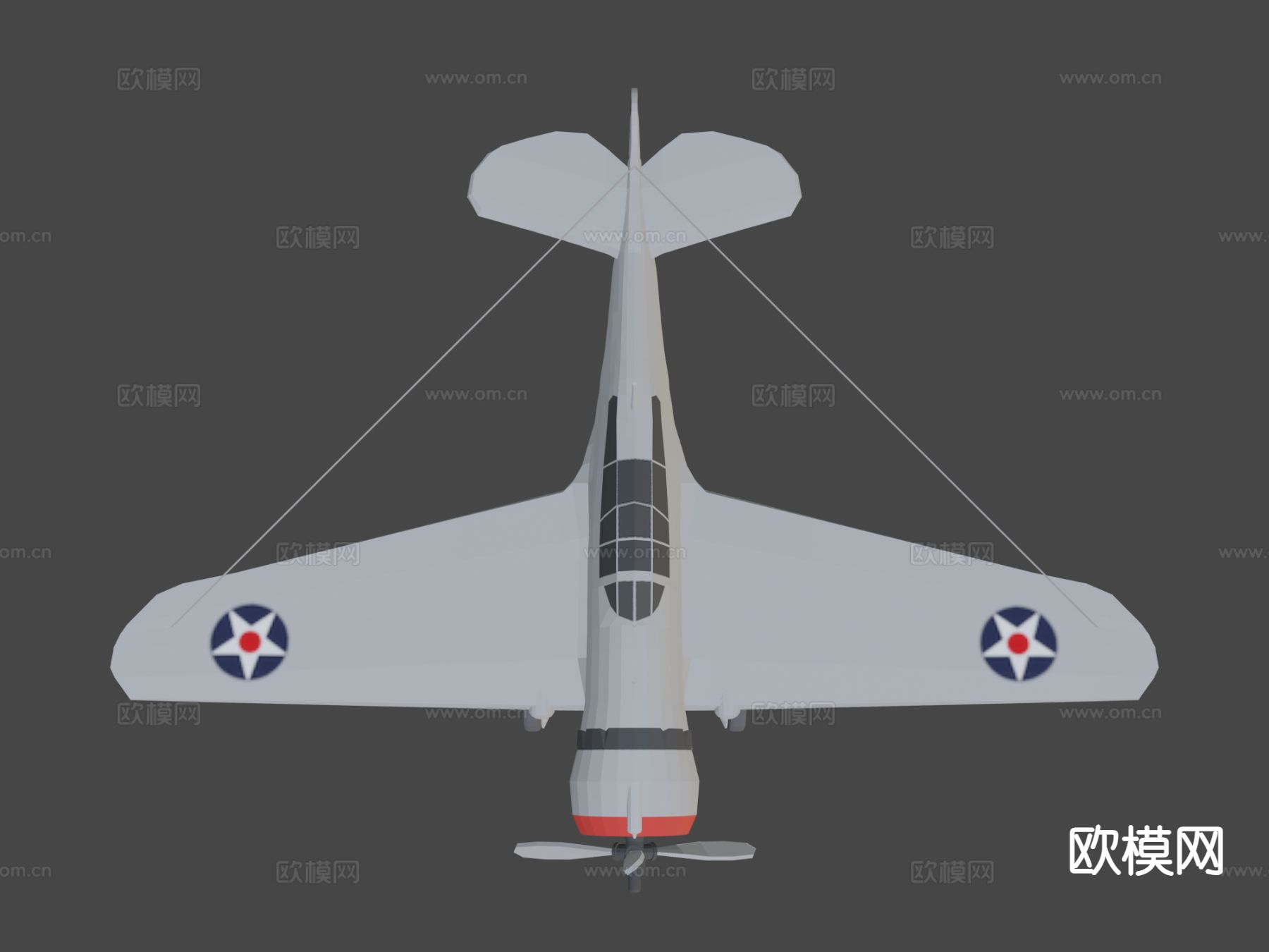 卡通飞机 游戏道具3d模型