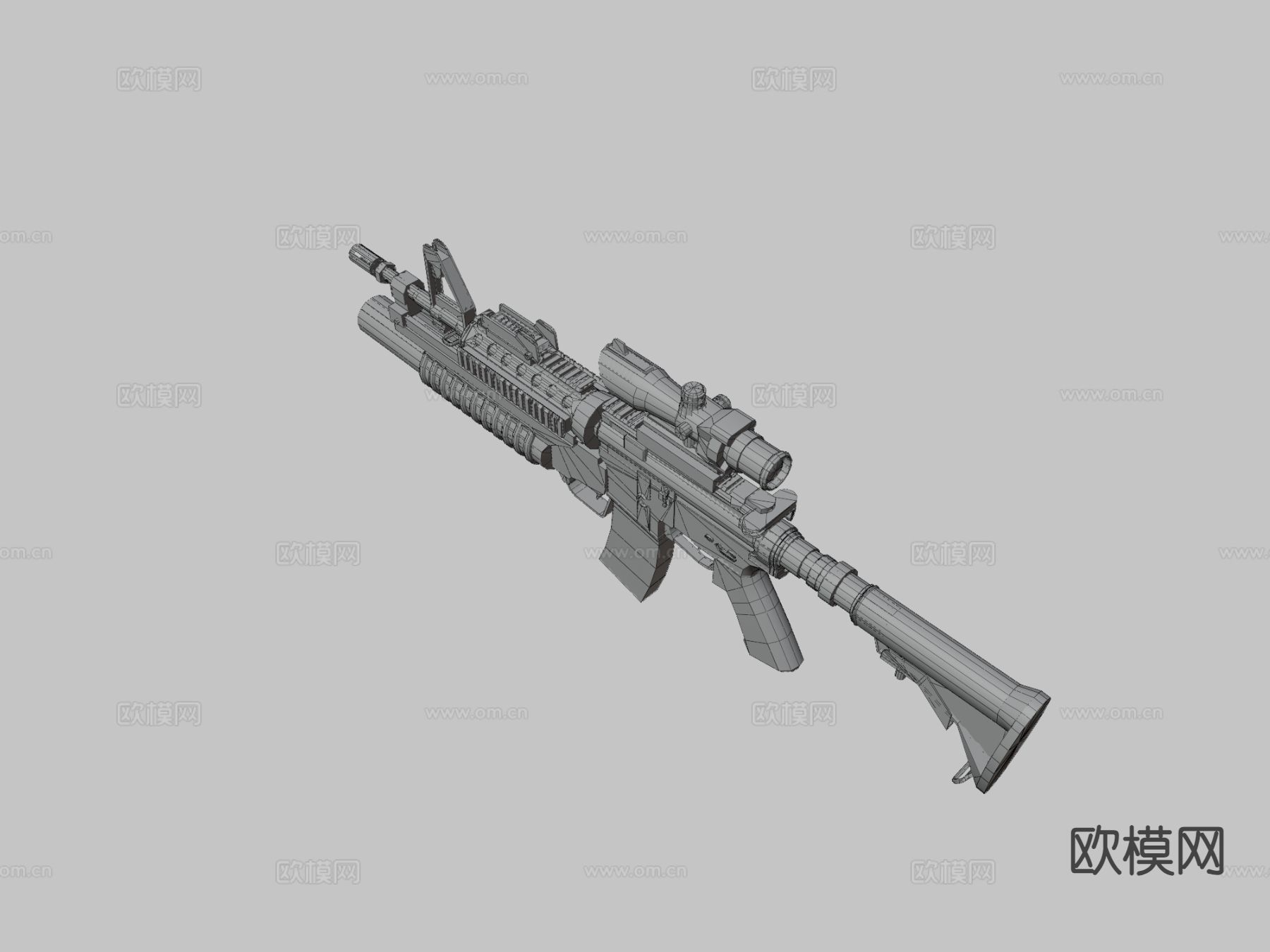 M4A1突击步枪 枪支 枪械 武器3d模型