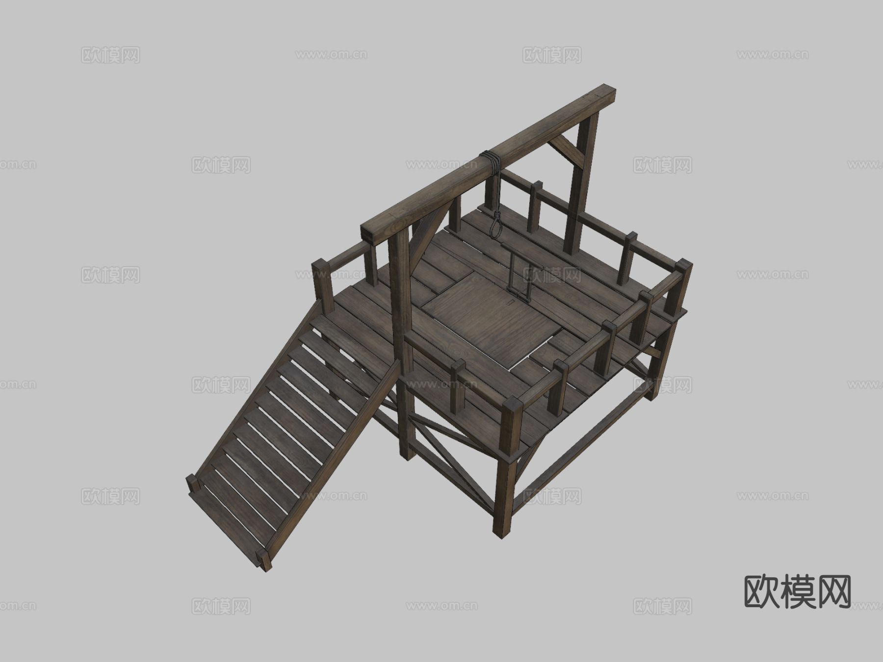 中世纪绞刑架 绞刑柱3d模型