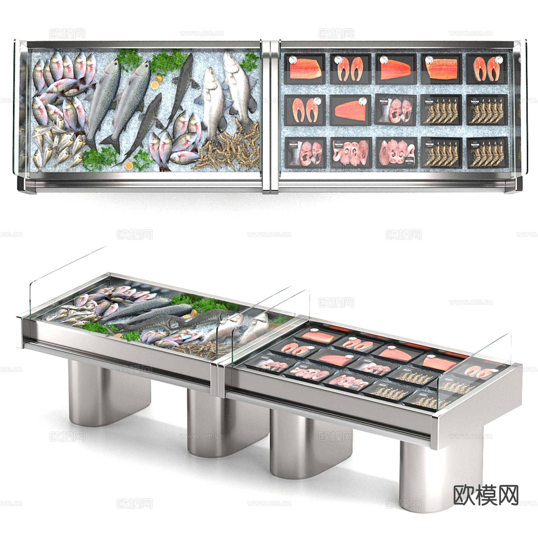 超市海鲜冷藏柜su模型下载（渲染图5）