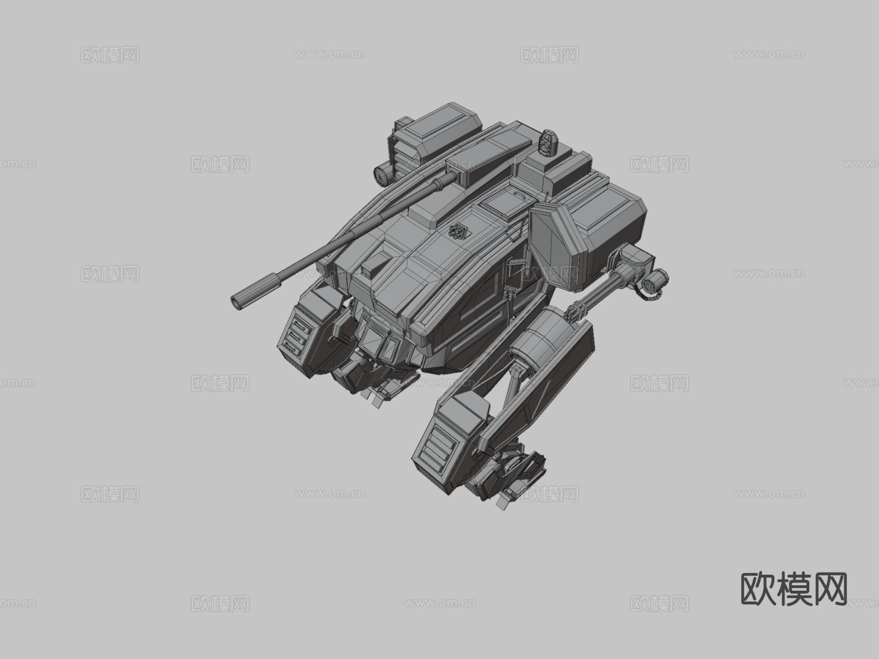 动画机甲 侦察机甲 游戏道具3d模型下载（渲染图2）
