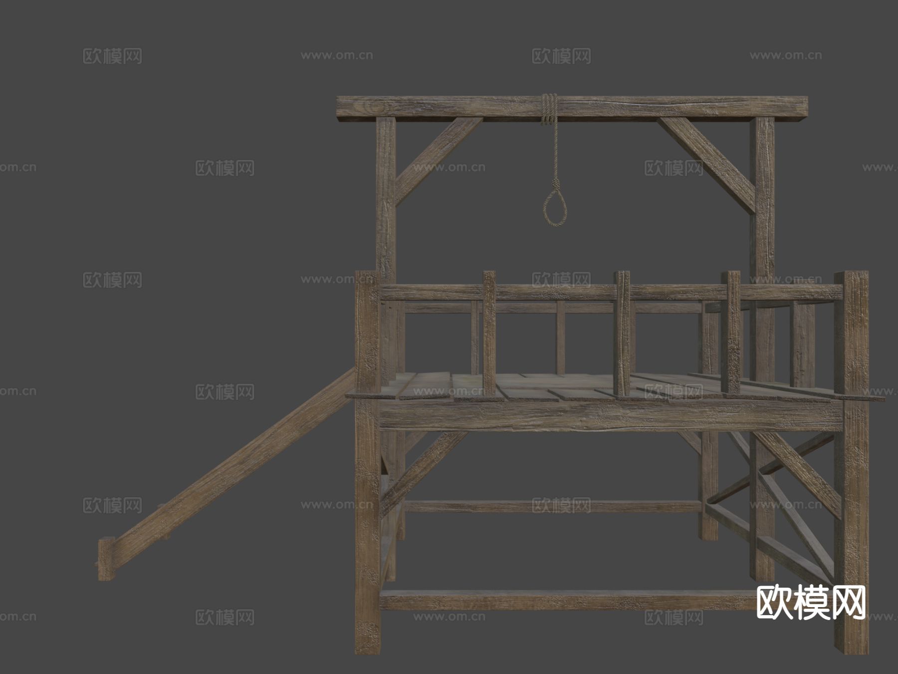 中世纪绞刑架 绞刑柱3d模型