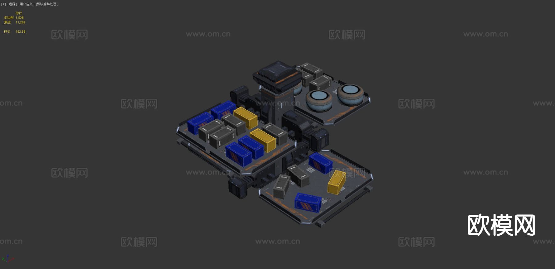 科幻 货物仓库3d模型