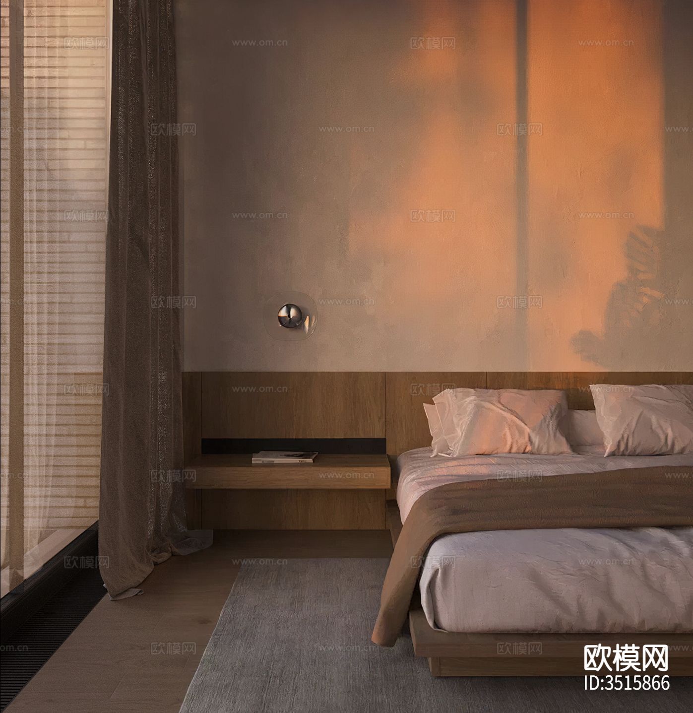 现代平层客餐厅装修效果图下载（渲染图3）