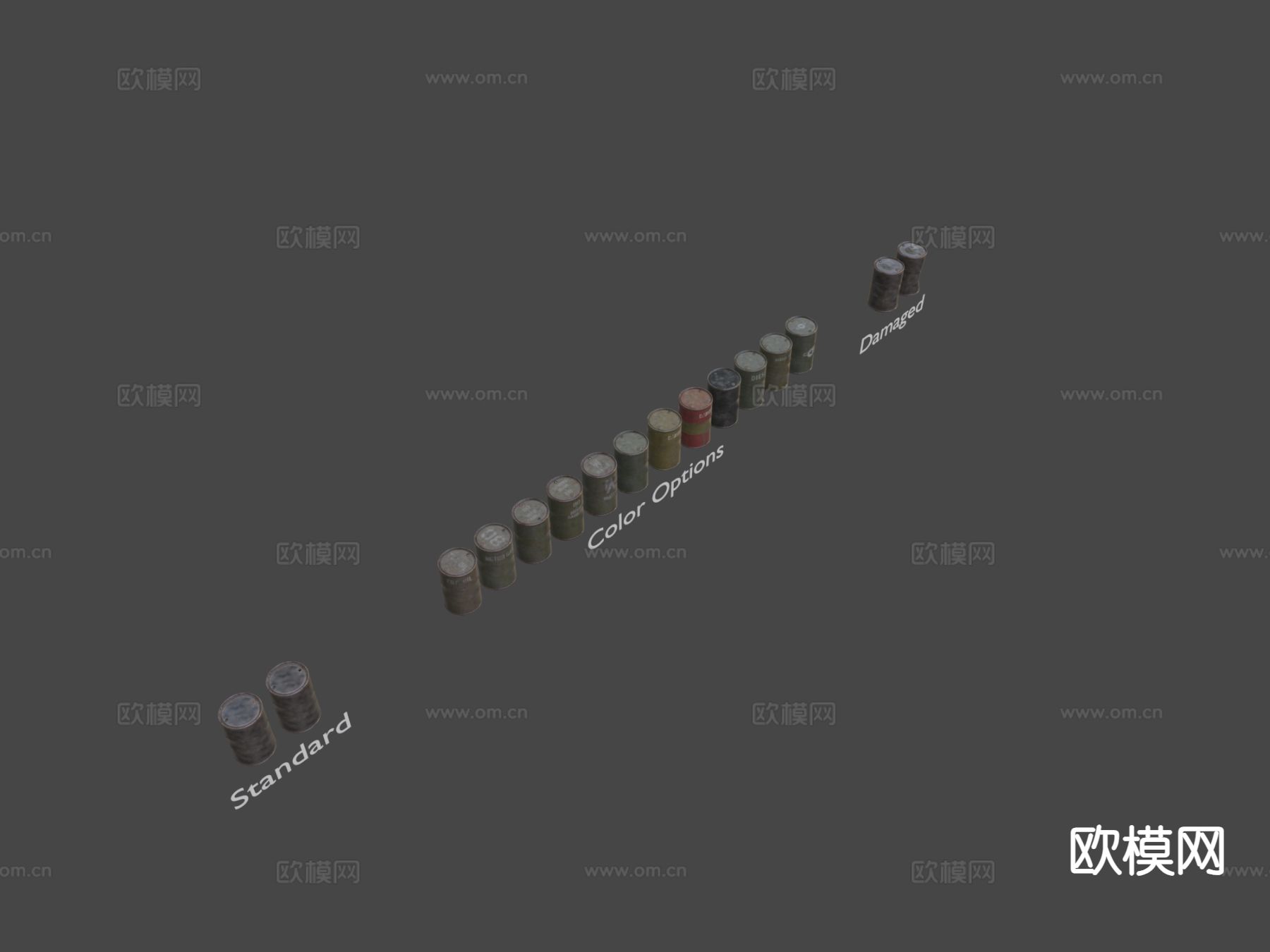 200L油桶 汽油桶 原料桶3d模型下载（渲染图5）