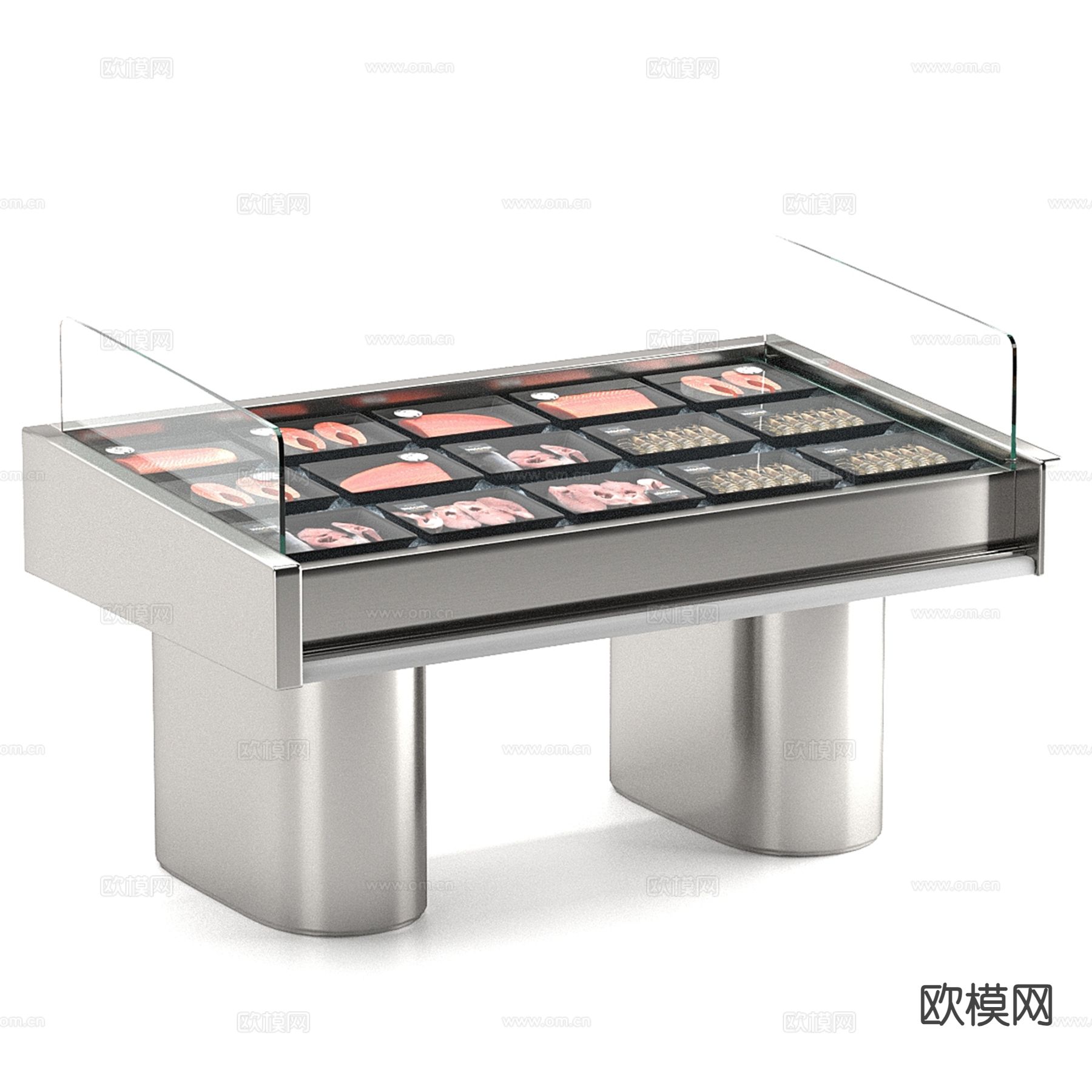 超市海鲜冷藏柜su模型下载（渲染图7）