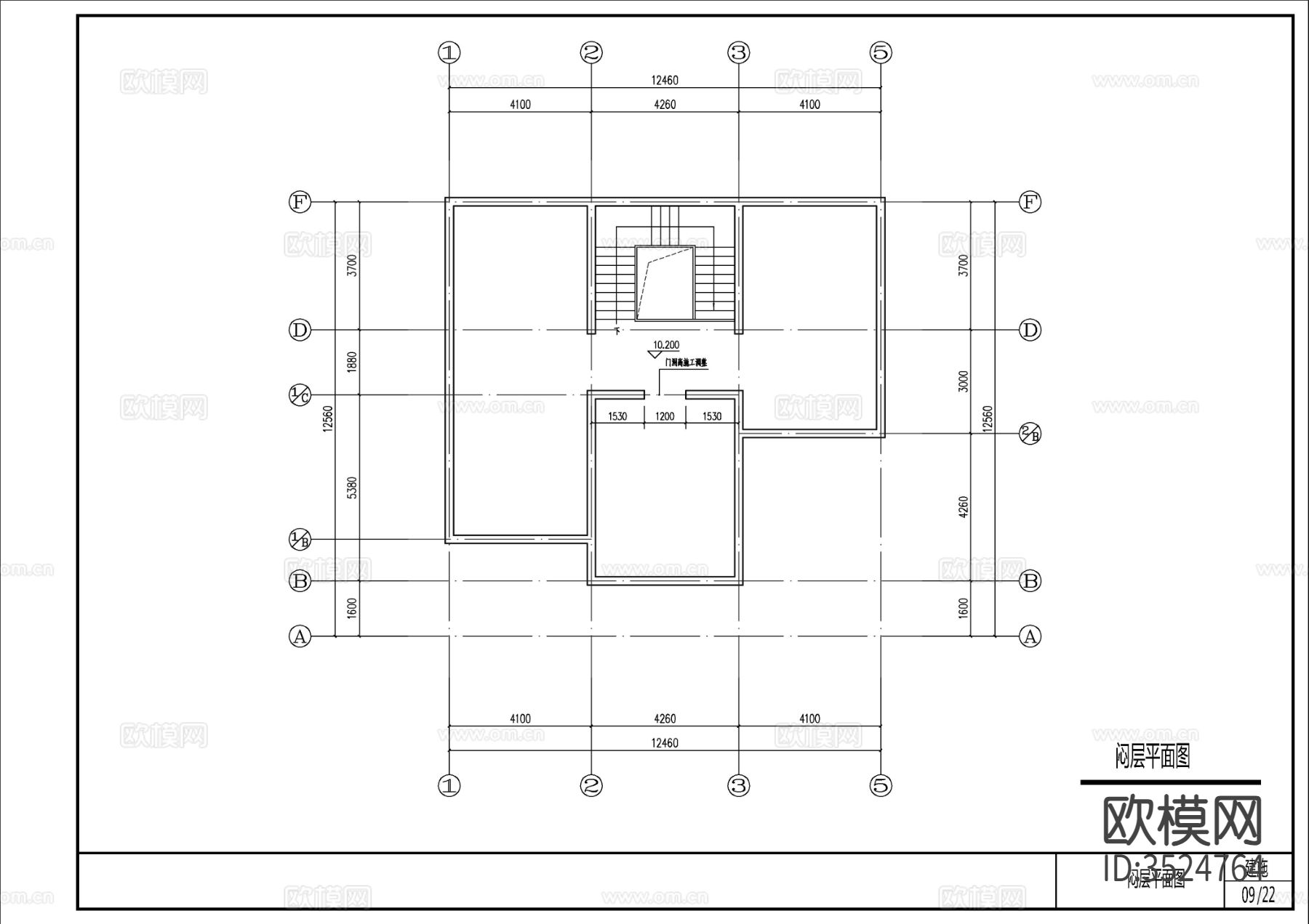 新中式三层别墅建筑施工图效果图CAD图纸下载（渲染图6）
