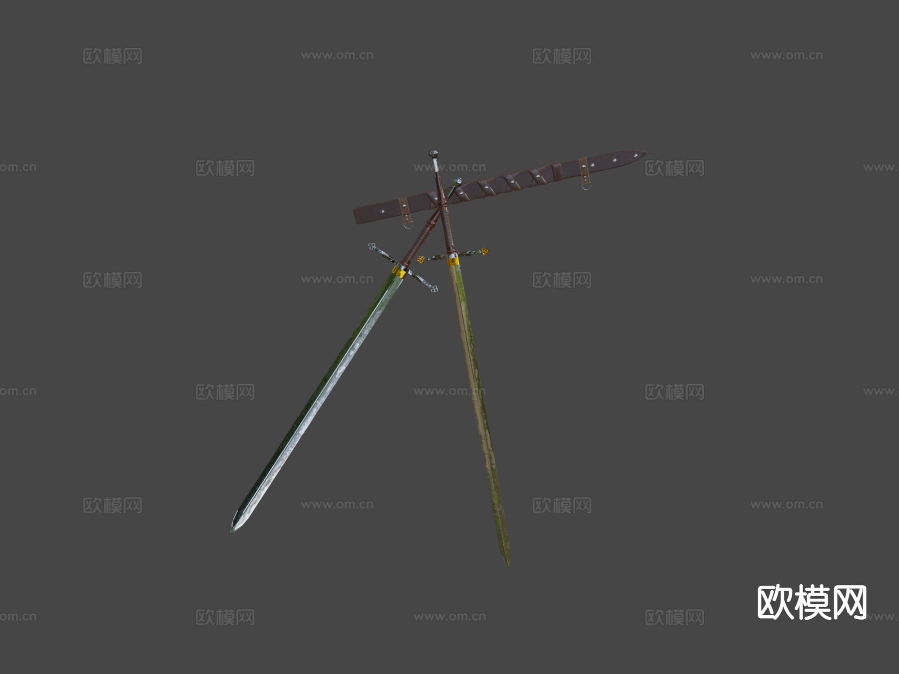 欧洲长剑 刀剑 冷兵器 动漫道具3d模型