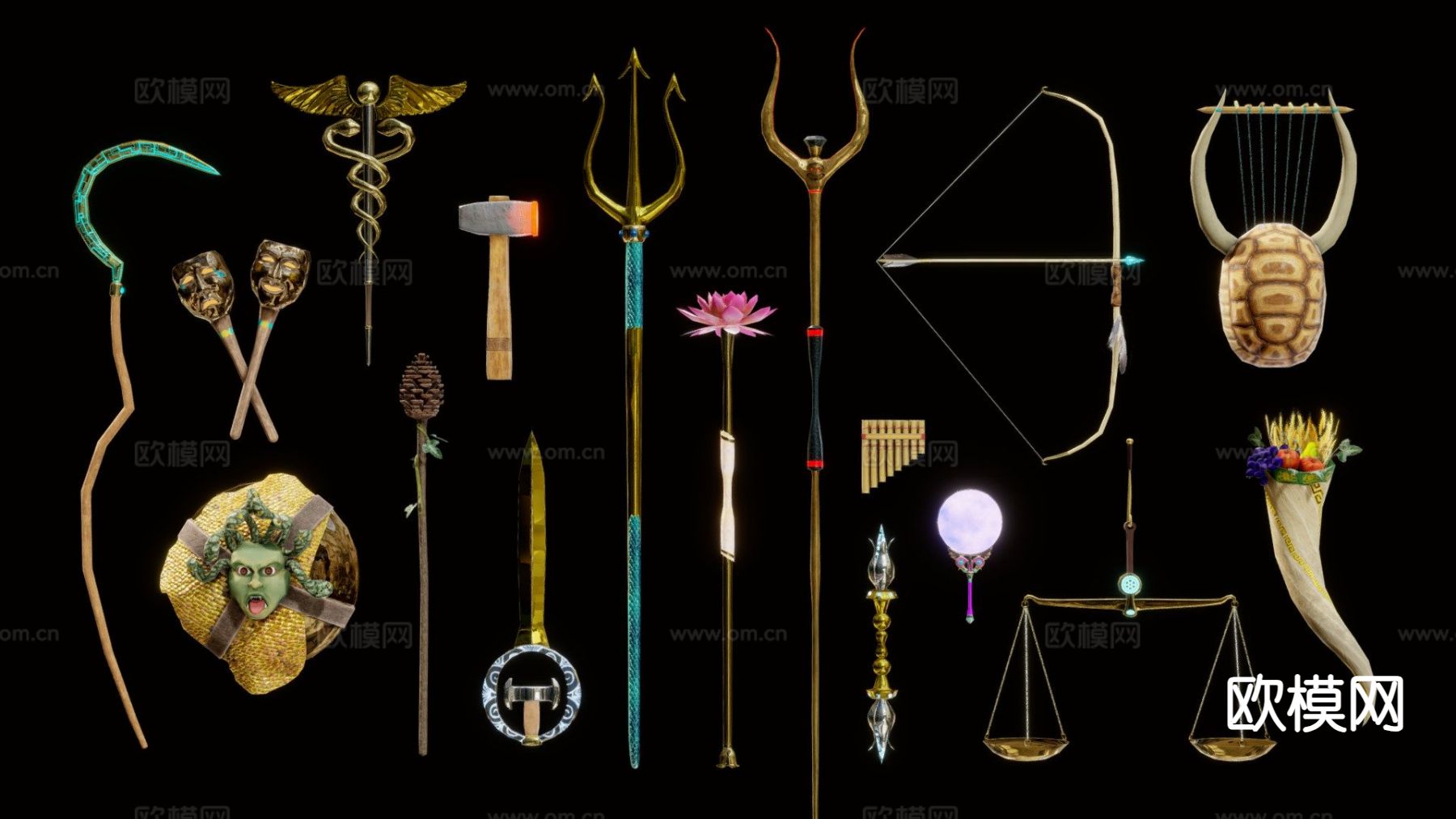 动漫道具 古希腊神器包3d模型下载（渲染图1）