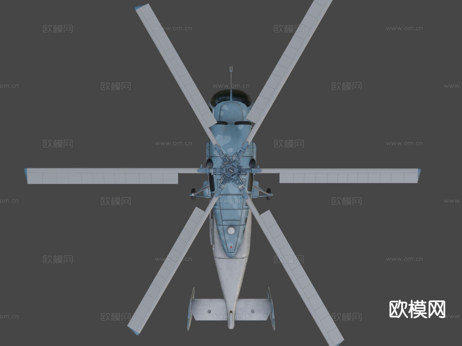 军用直升机 侦察机 轰炸机3d模型