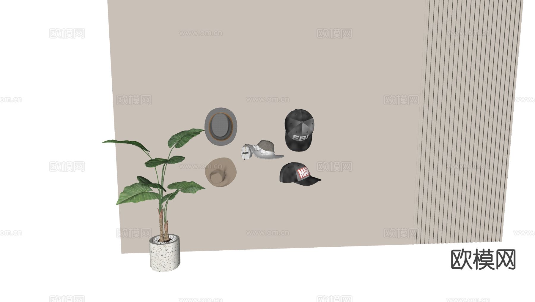 帽子 棒球帽 遮阳帽 礼帽su模型下载（渲染图1）