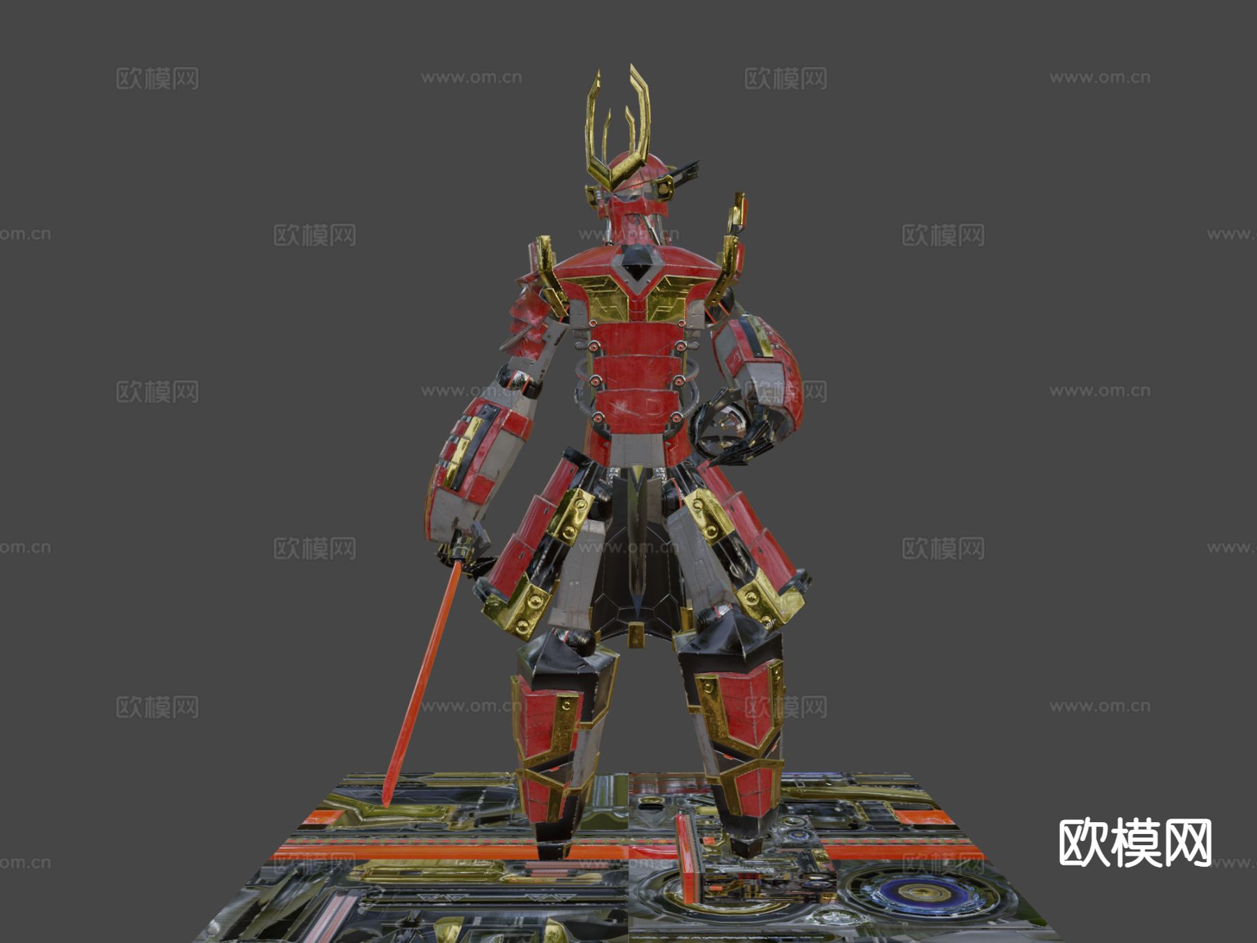 日式武士机甲3d模型