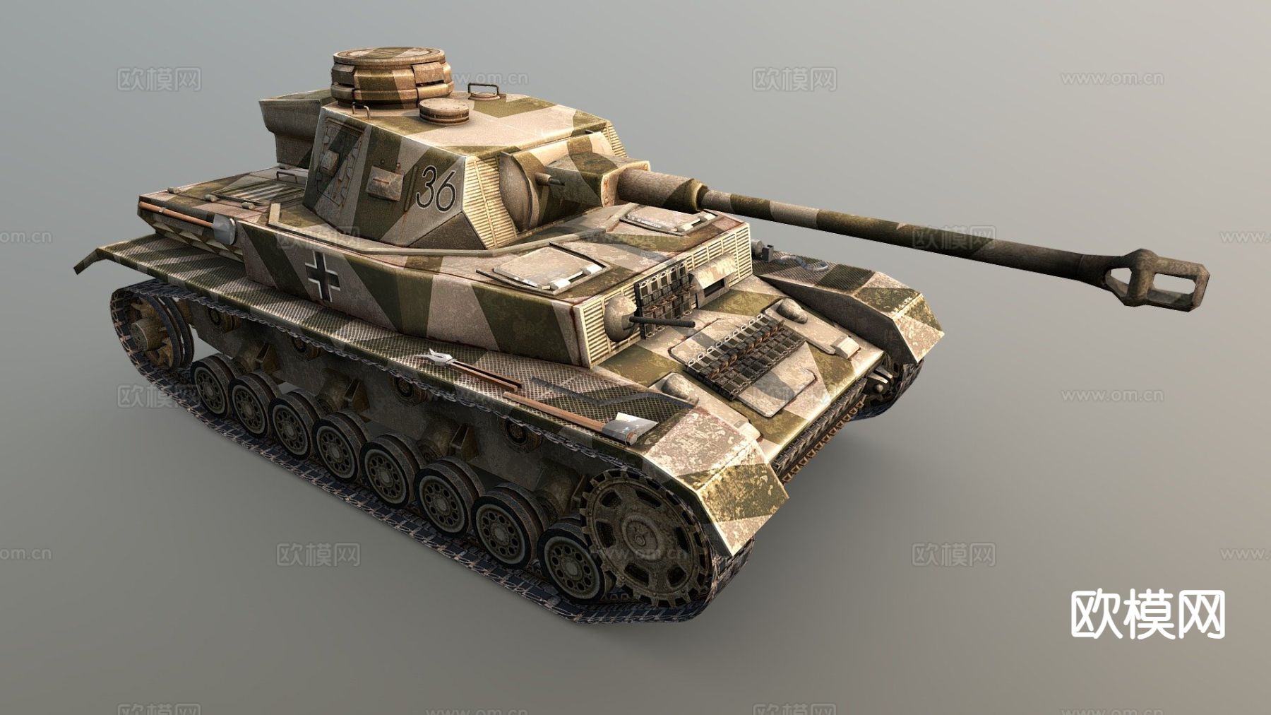 二战Panzer4坦克3d模型