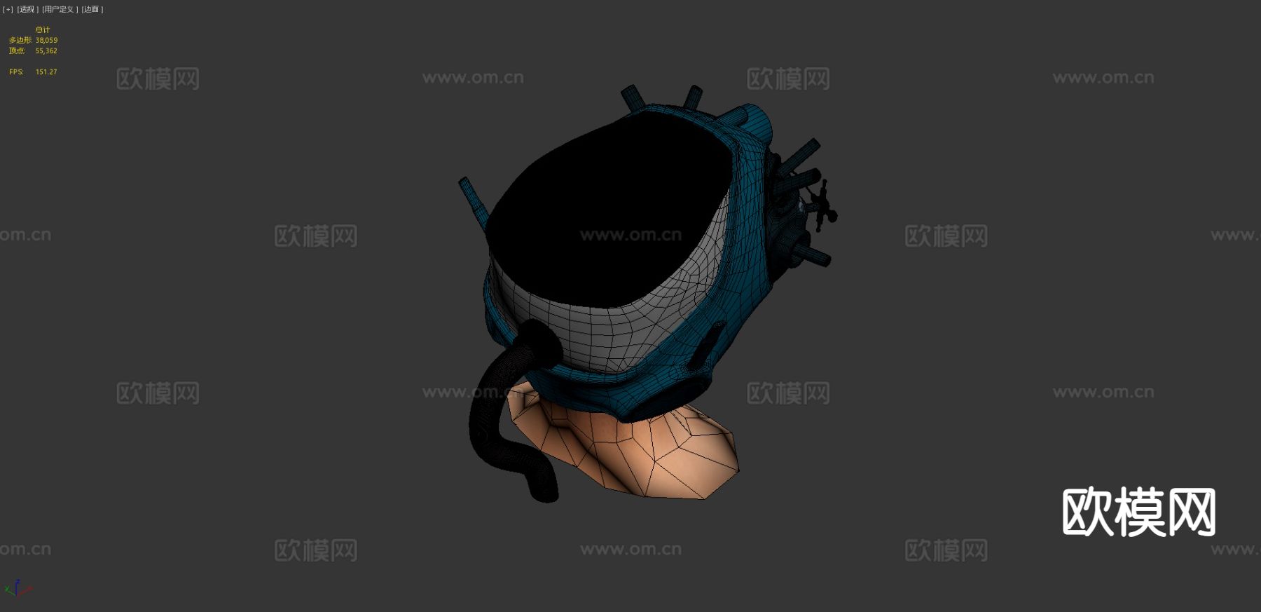 科幻头盔 钢盔 游戏道具3d模型