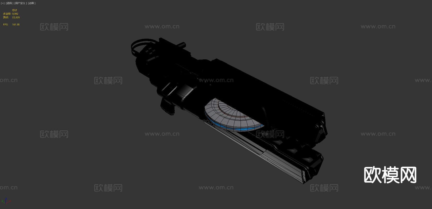 科幻手枪 游戏武器3d模型