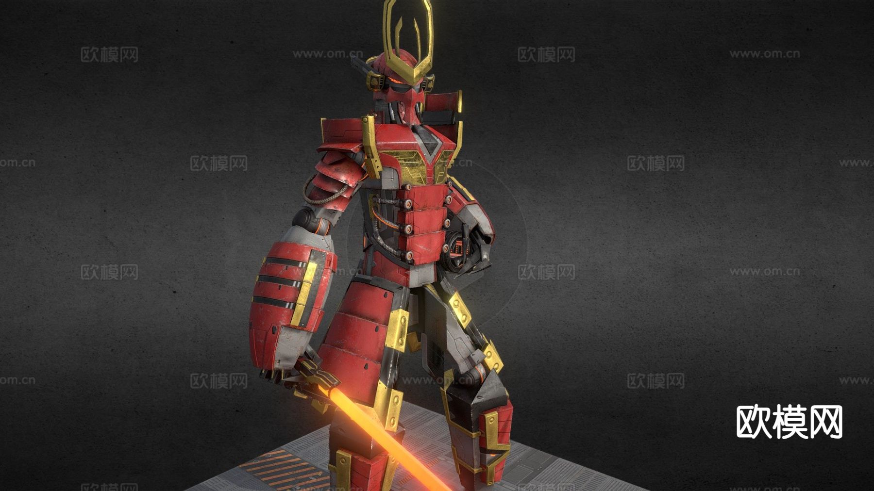 日式武士机甲3d模型