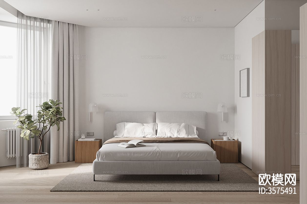 现代极简客餐厅装修效果图下载（渲染图14）