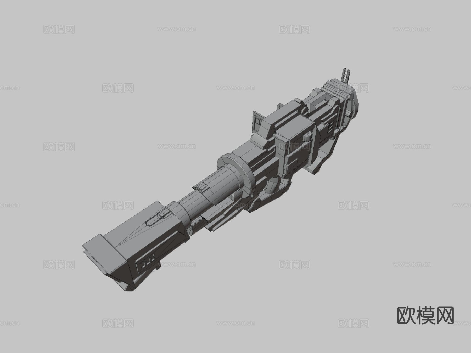 科幻火箭发射器 游戏道具3d模型