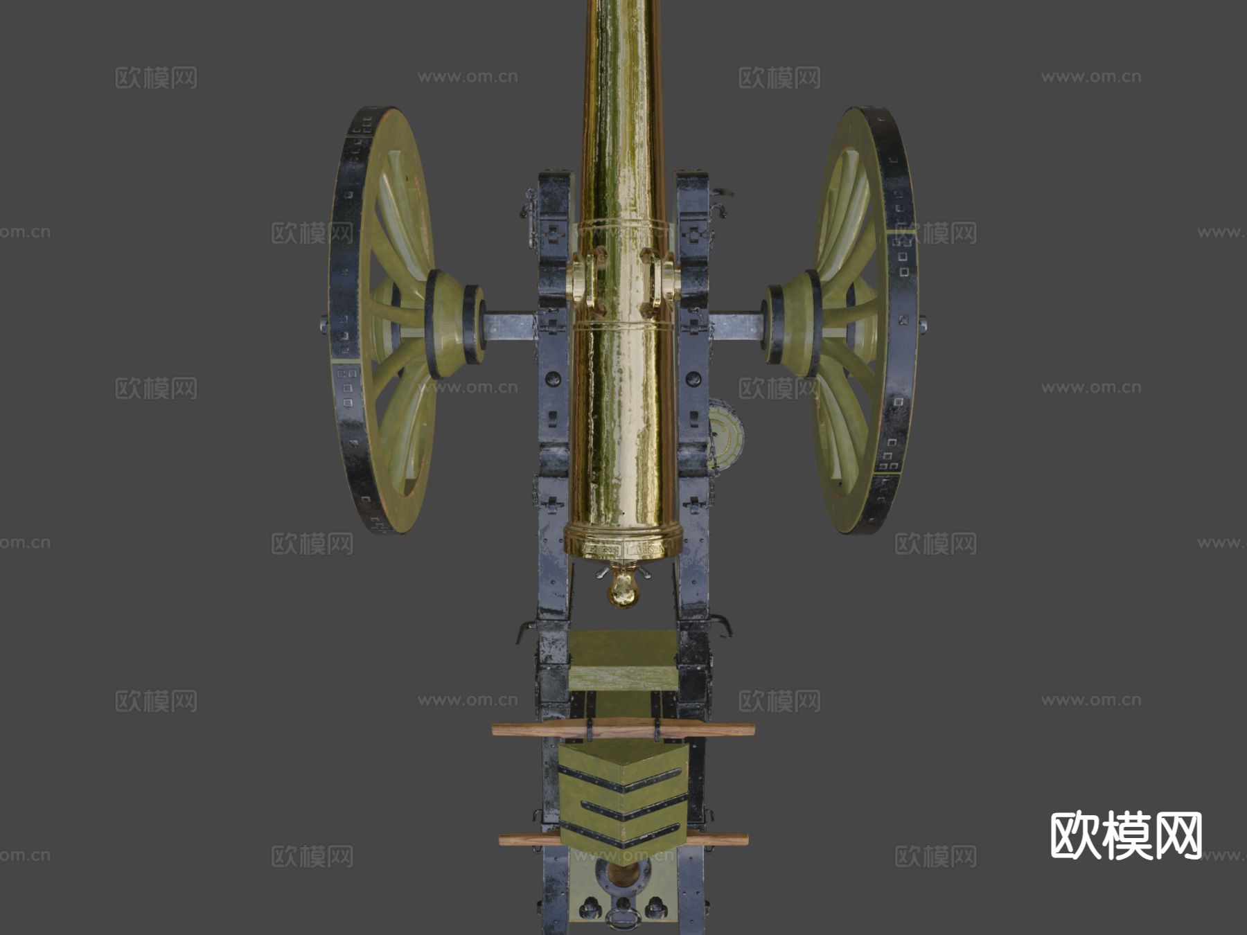 法国12磅炮 炮车 迫击炮3d模型