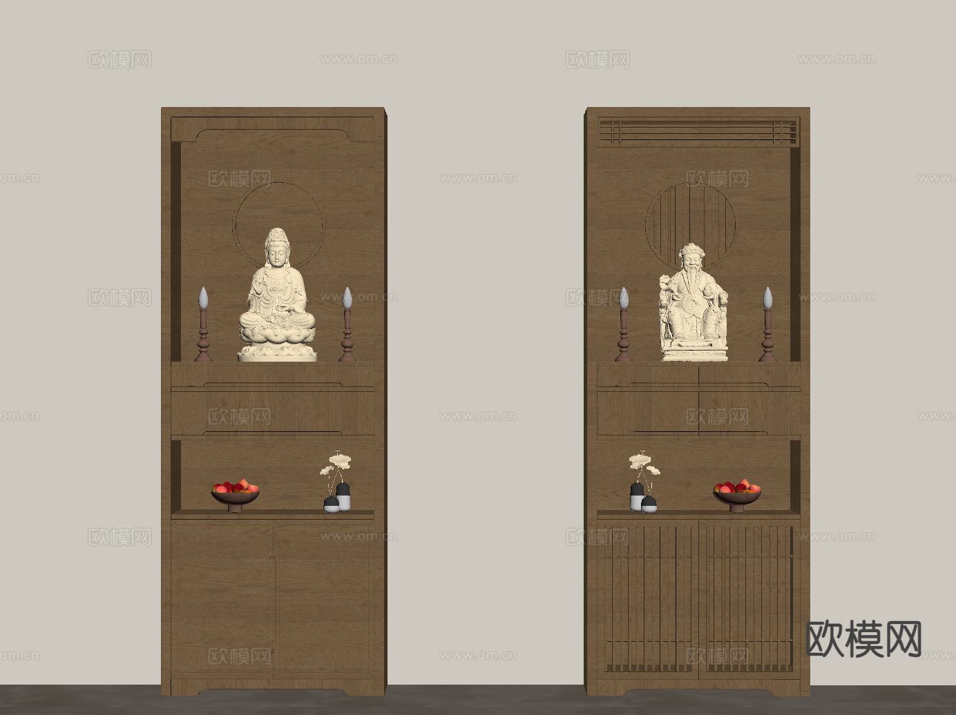 新中式佛龛su模型下载（渲染图1）