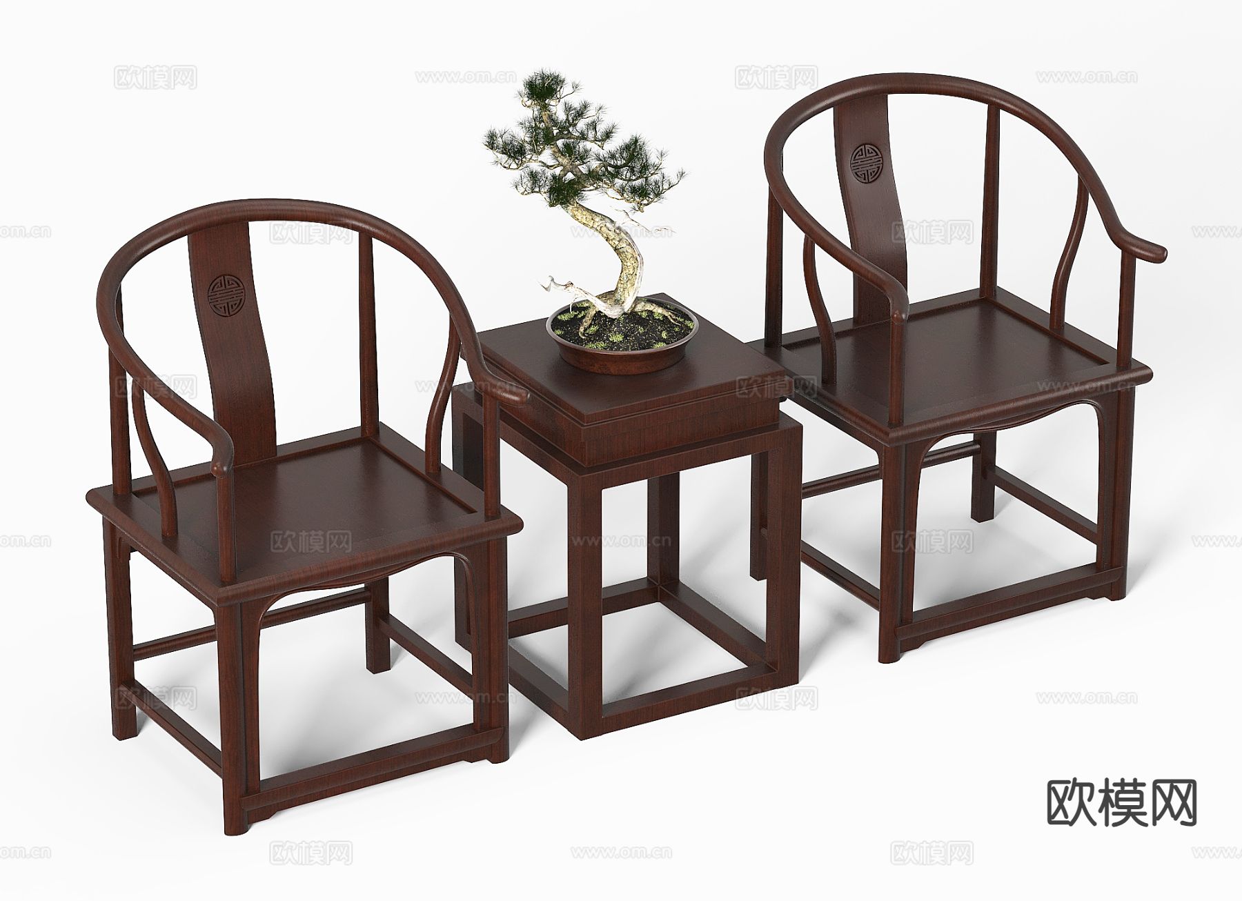 中式圈椅 太师椅3d模型下载