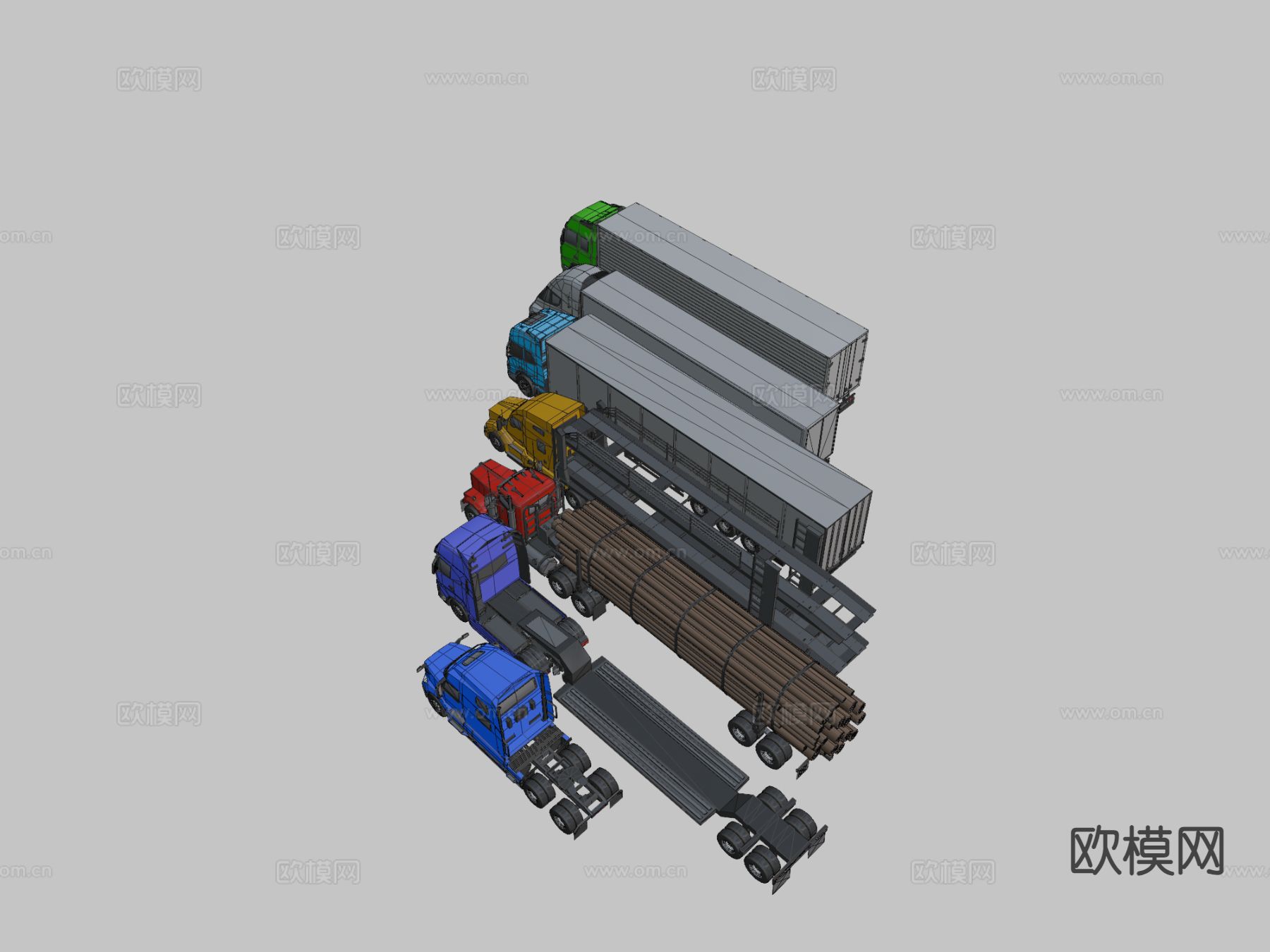 汽车 卡车 运输车3d模型