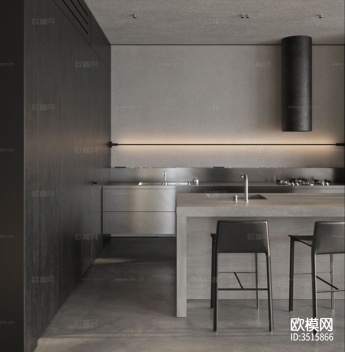 现代平层客餐厅装修效果图下载（渲染图5）