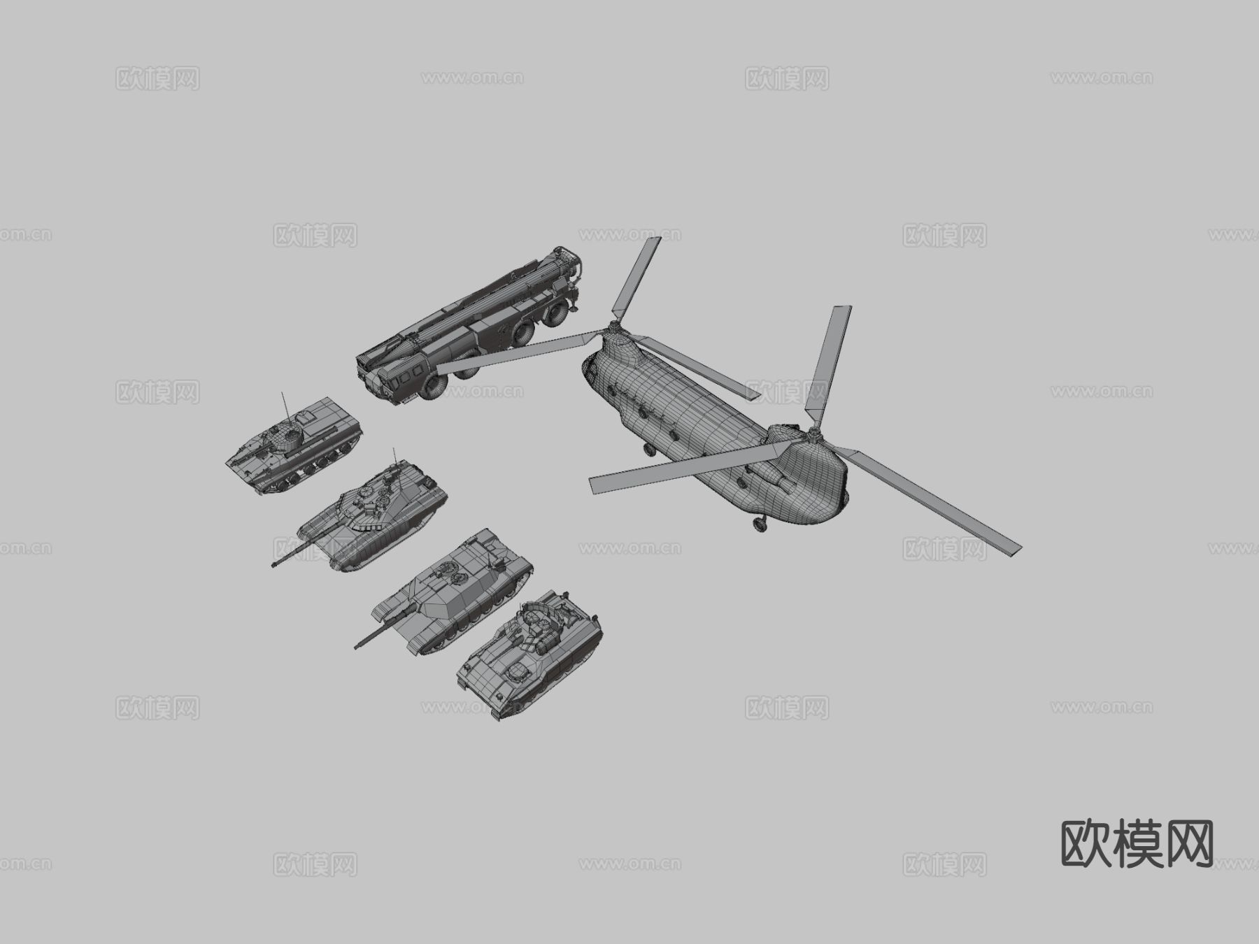 军用坦克 炮弹车 履带车 机甲车3d模型