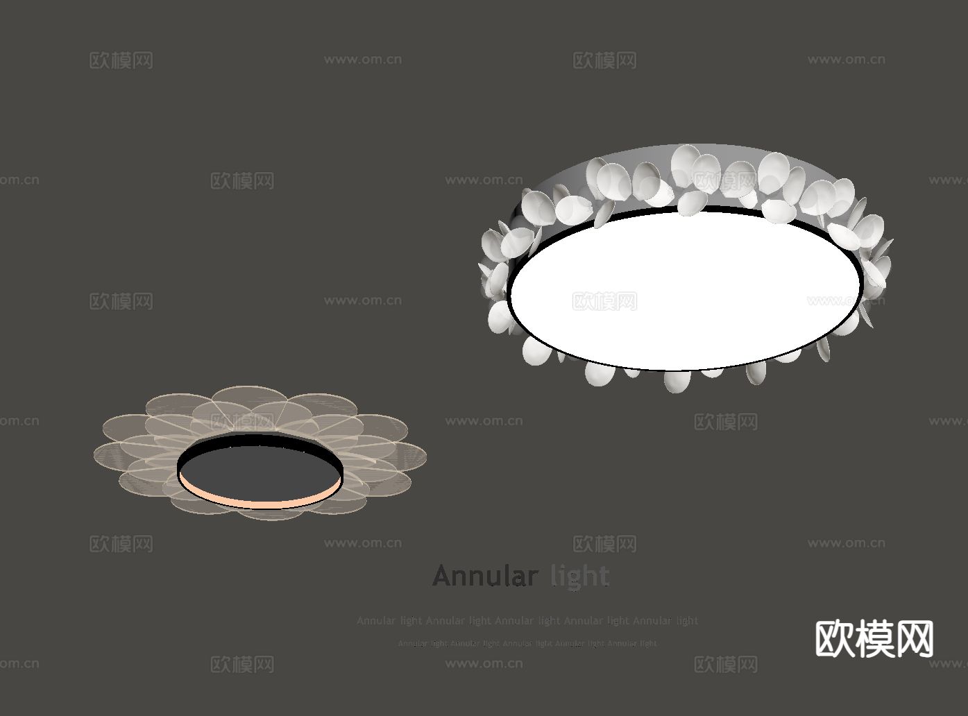 奶油风吸顶灯su模型下载（渲染图1）
