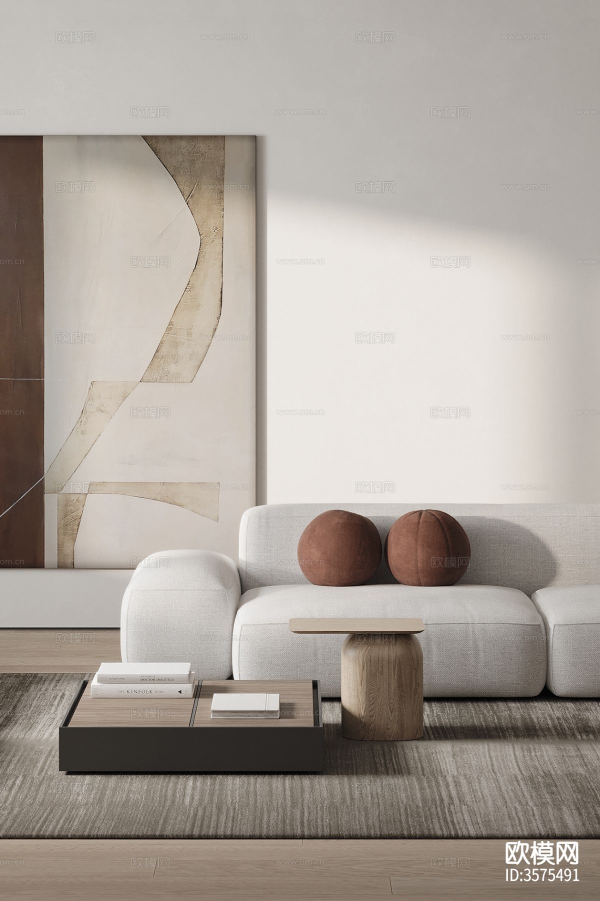 现代极简客餐厅装修效果图下载（渲染图2）