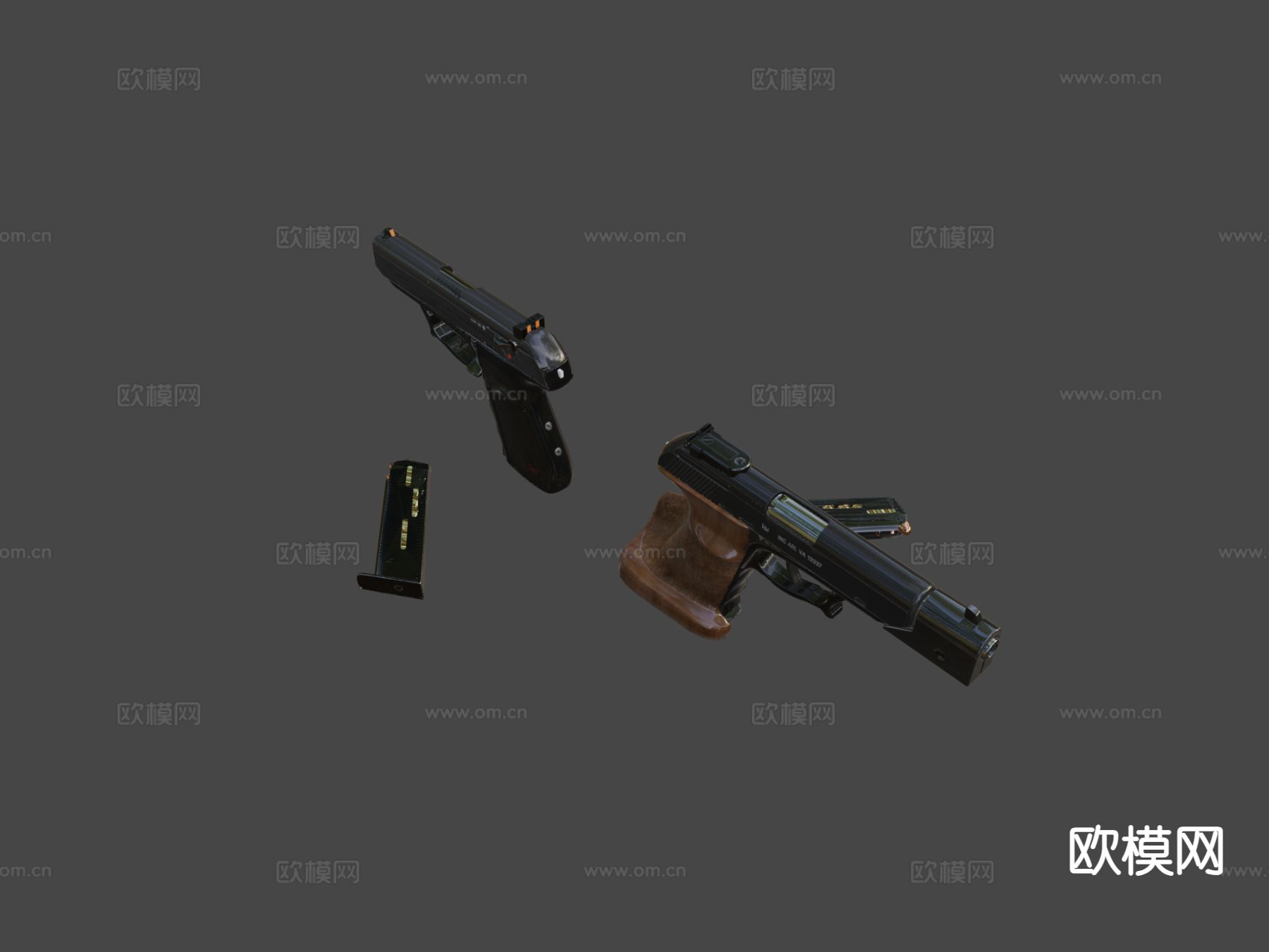 P9s手枪3d模型下载（渲染图8）
