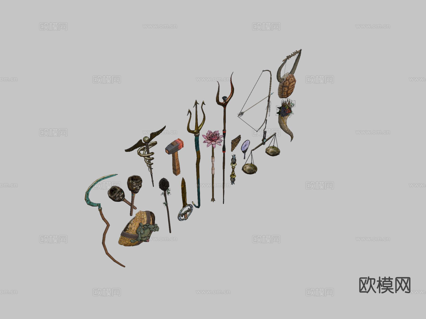 动漫道具 古希腊神器包3d模型下载（渲染图2）