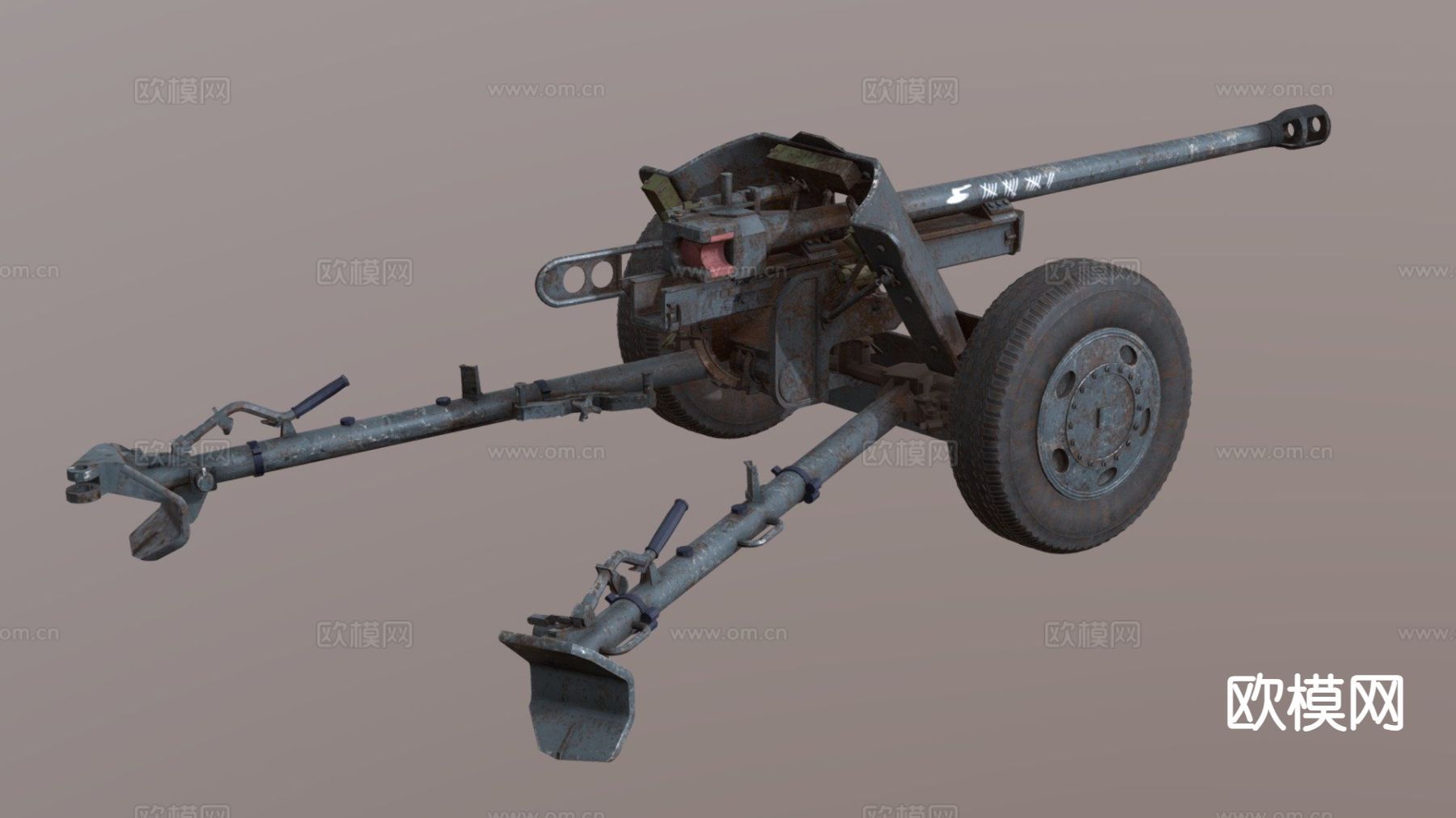 Pak 38德国炮3d模型