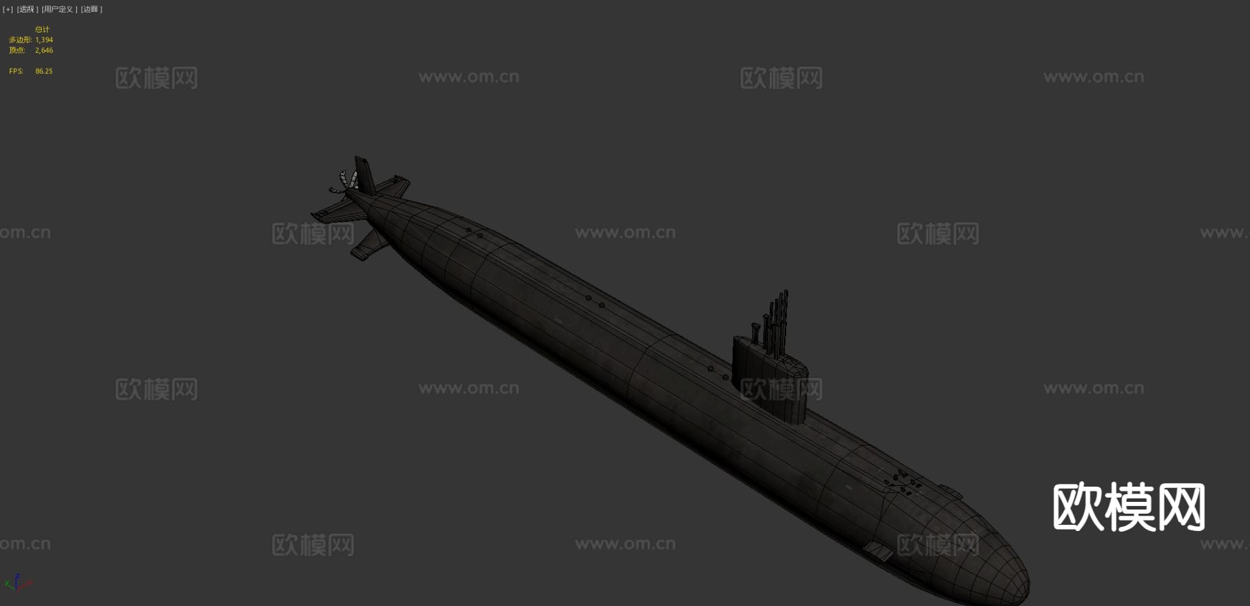 美国潜艇圣达菲3d模型