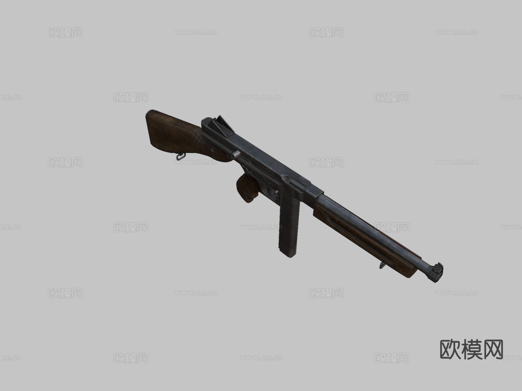 WW2 汤普森冲锋枪 枪支 枪械 武器3d模型