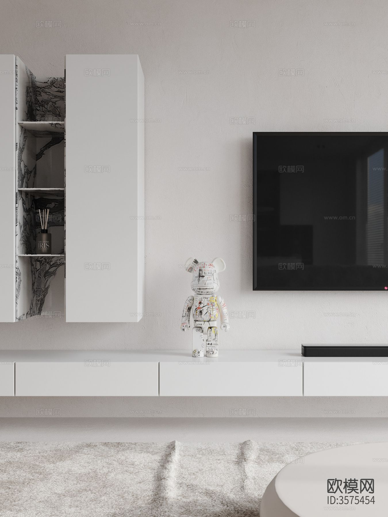 现代极简风客餐厅装修效果图下载（渲染图3）