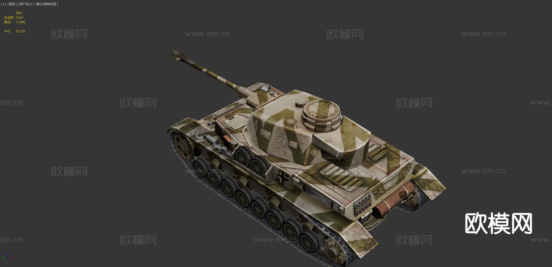 二战Panzer4坦克3d模型