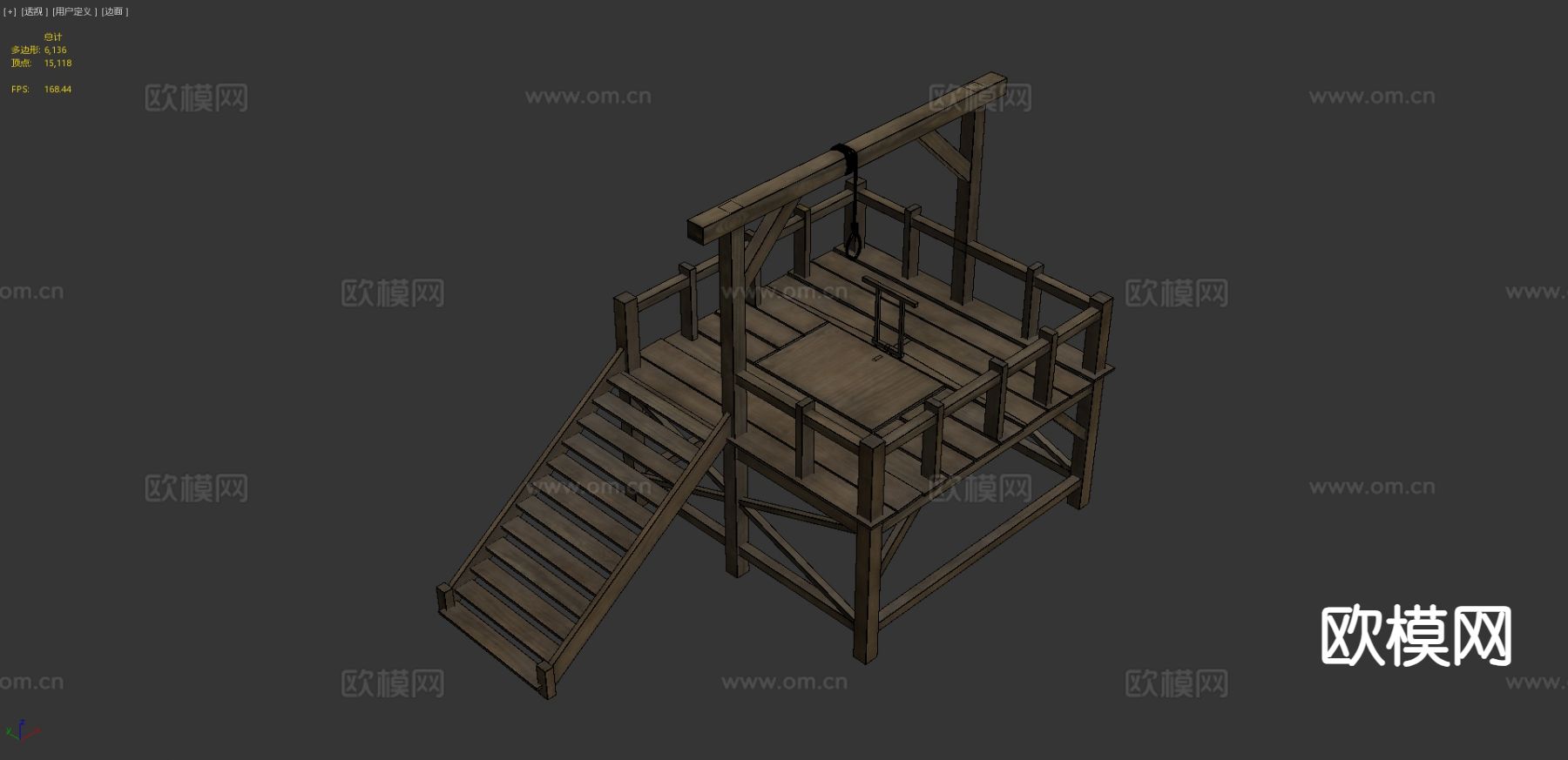 中世纪绞刑架 绞刑柱3d模型