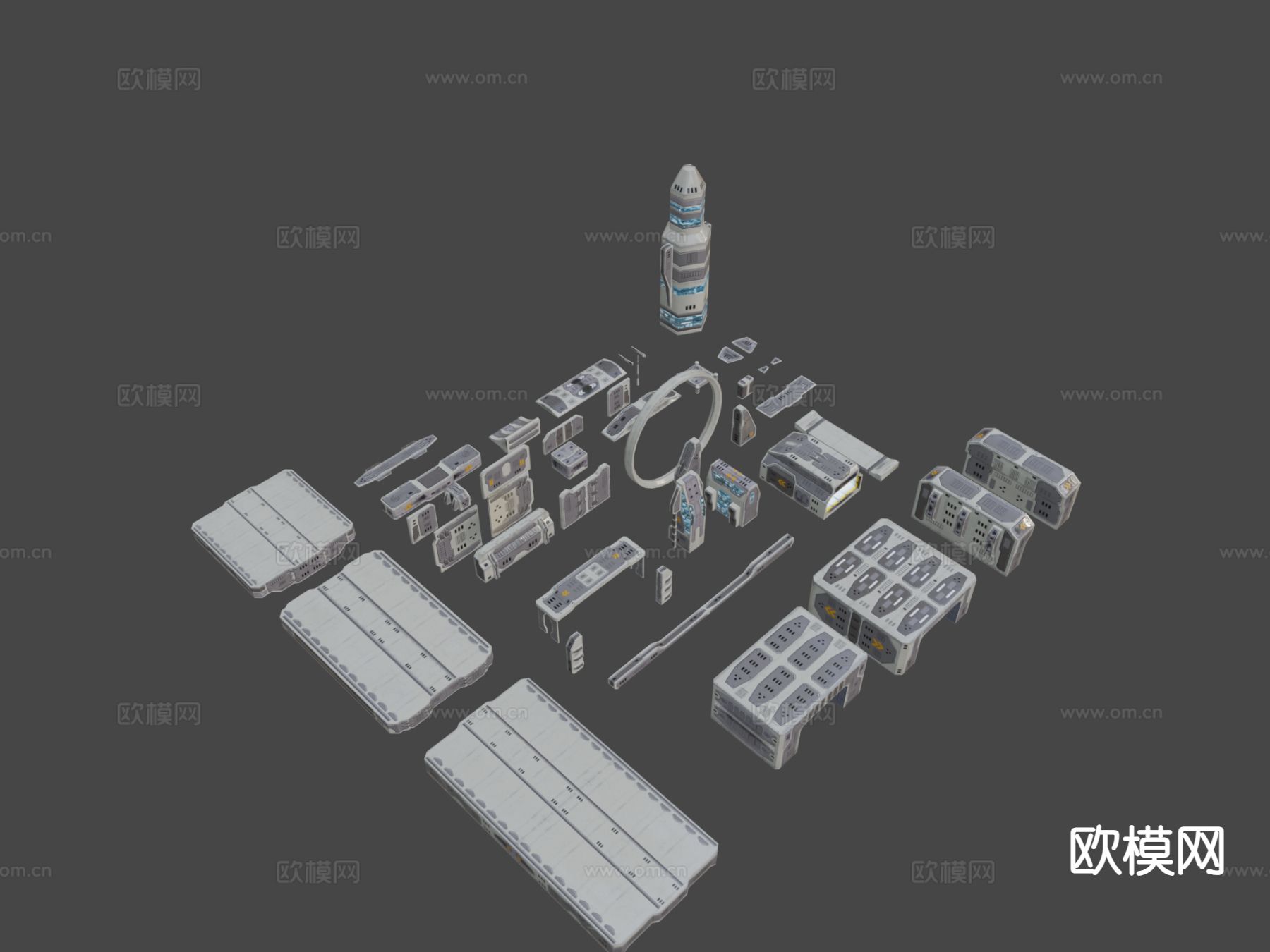 太空平台 游戏道具3d模型