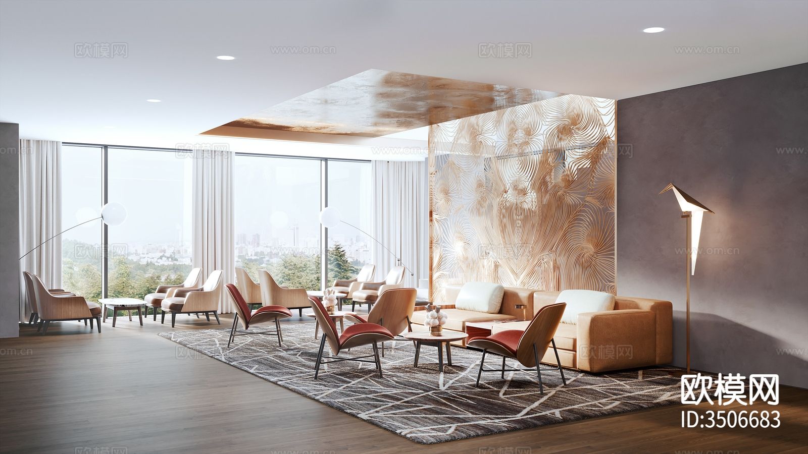 现代售楼处装修效果图下载（渲染图1）