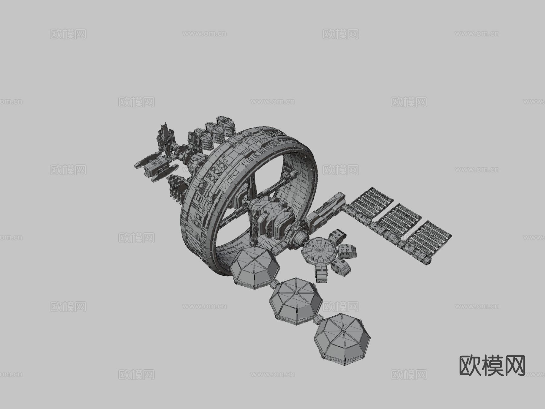 科幻空间站3d模型